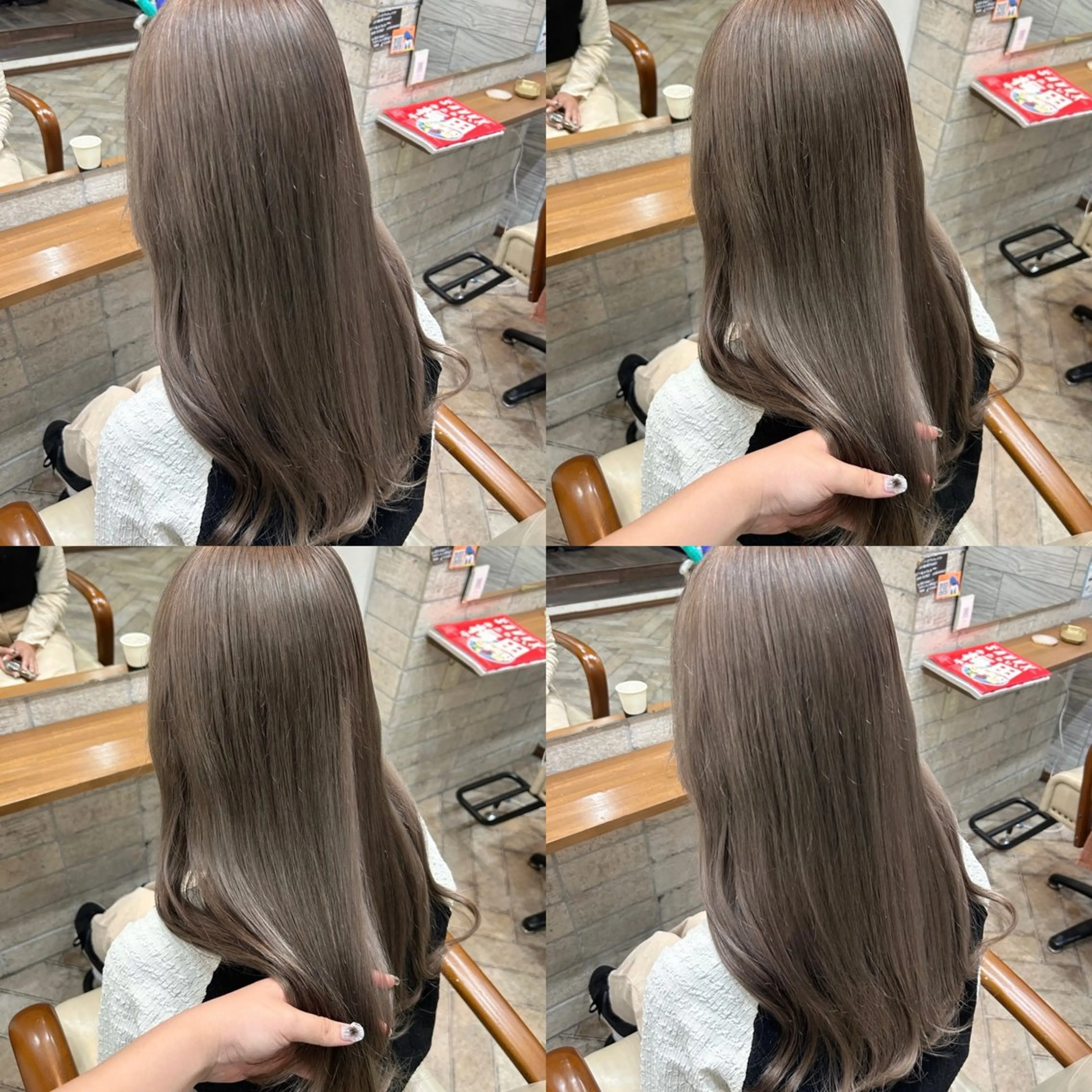 カラー ブリーチ ケアブリーチ グレージュ ミルクティーグレージュ 中津 /kipi アカネのヘアスタイル