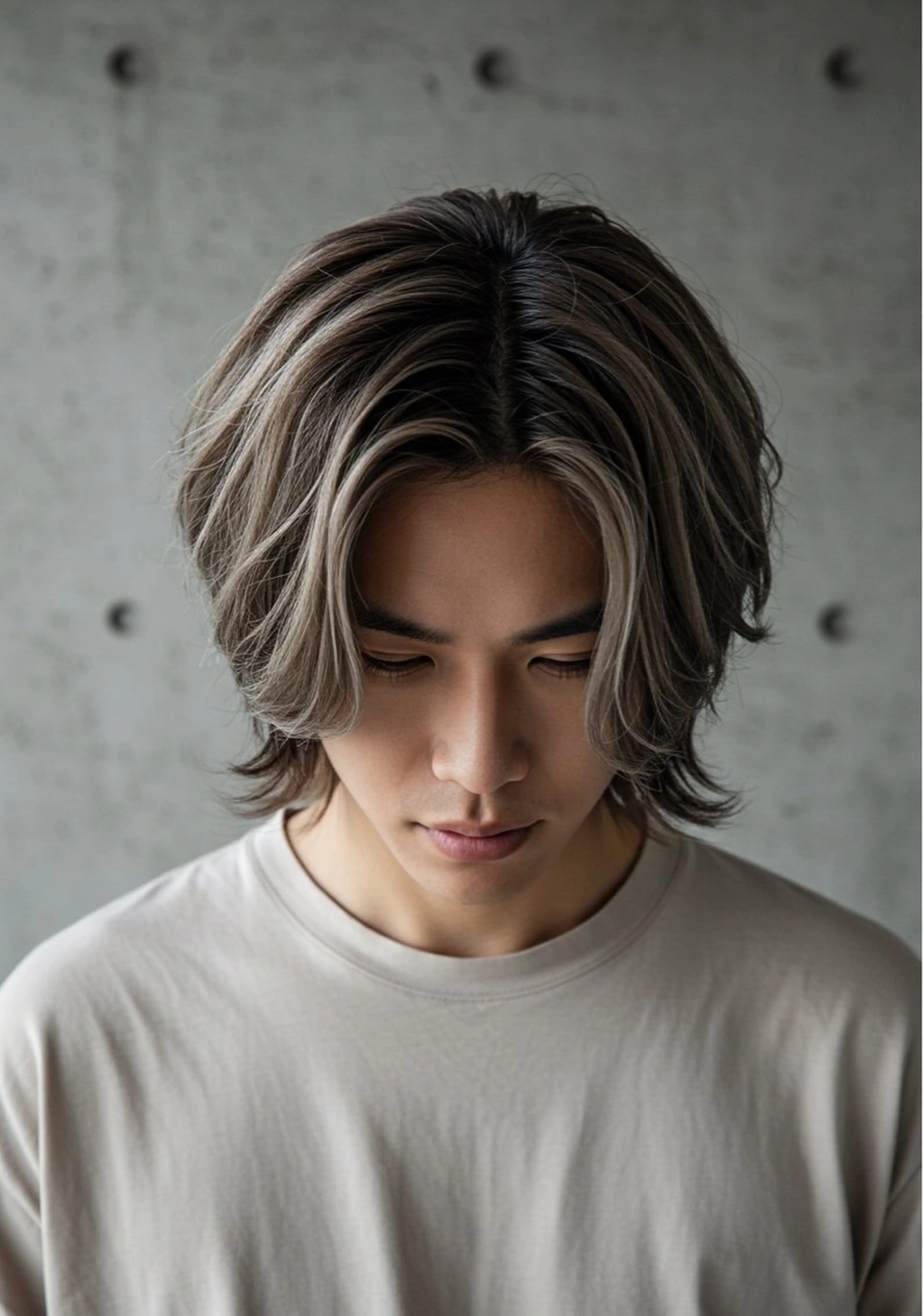 ミディアム カラー メンズ あくつ べんのヘアスタイル
