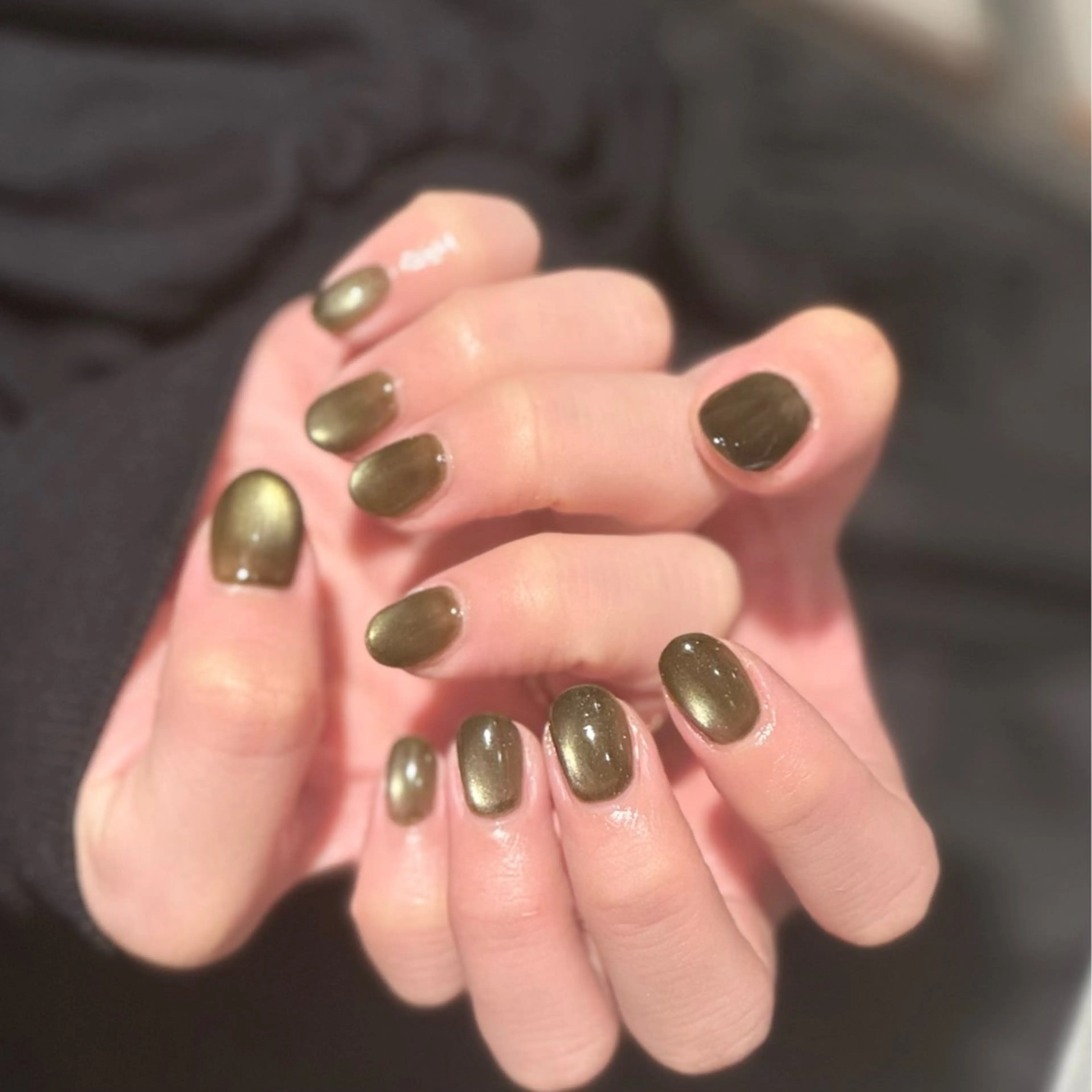 ネイル グリーン マグネットネイル ハンドネイル HAIR&MAKE EARTH 浦添店所属・EARTH浦添店 村吉のネイルデザイン