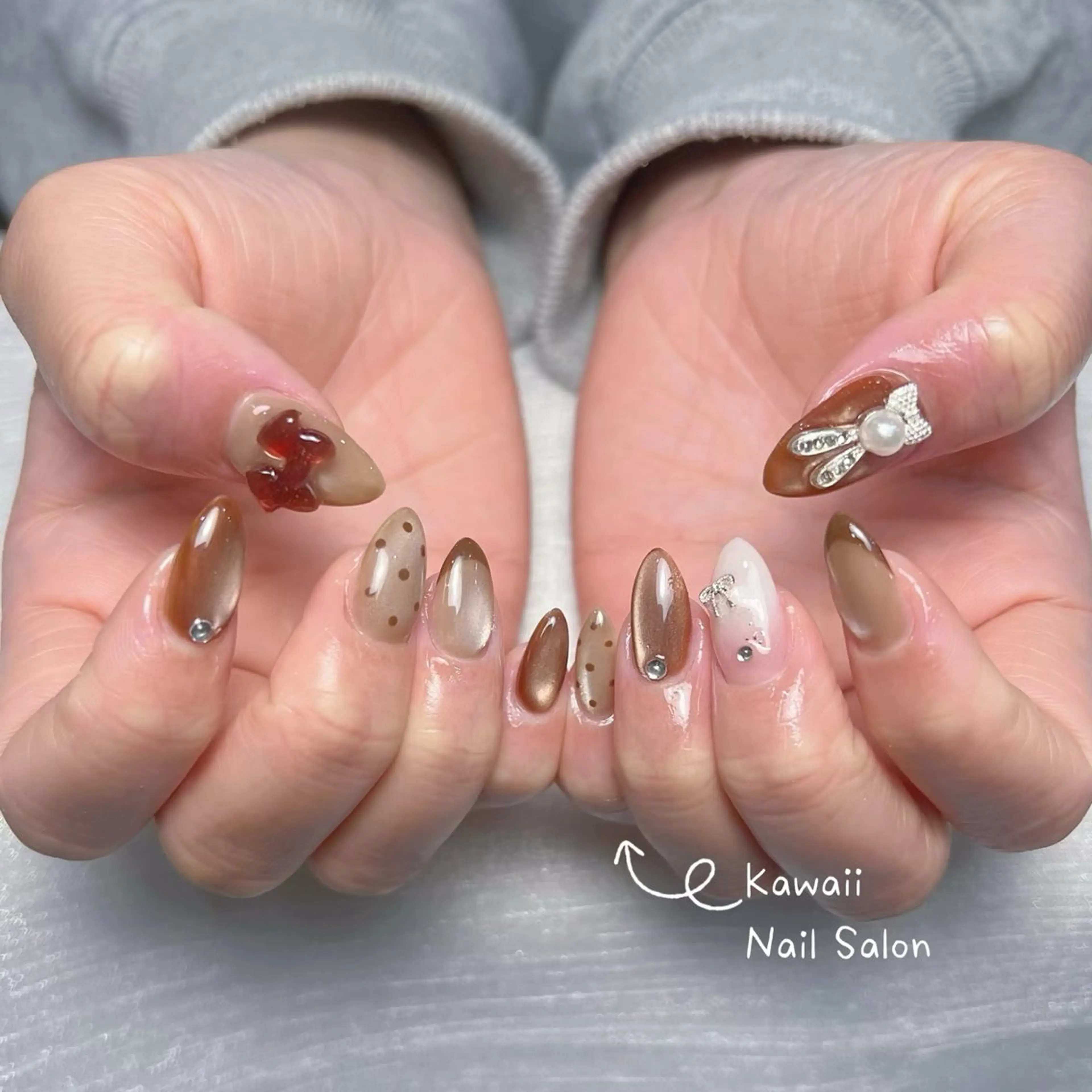 ネイル アートネイル クリアネイル ジェルネイル ハート 韓国ネイル Kawaii _Nailのネイルデザイン