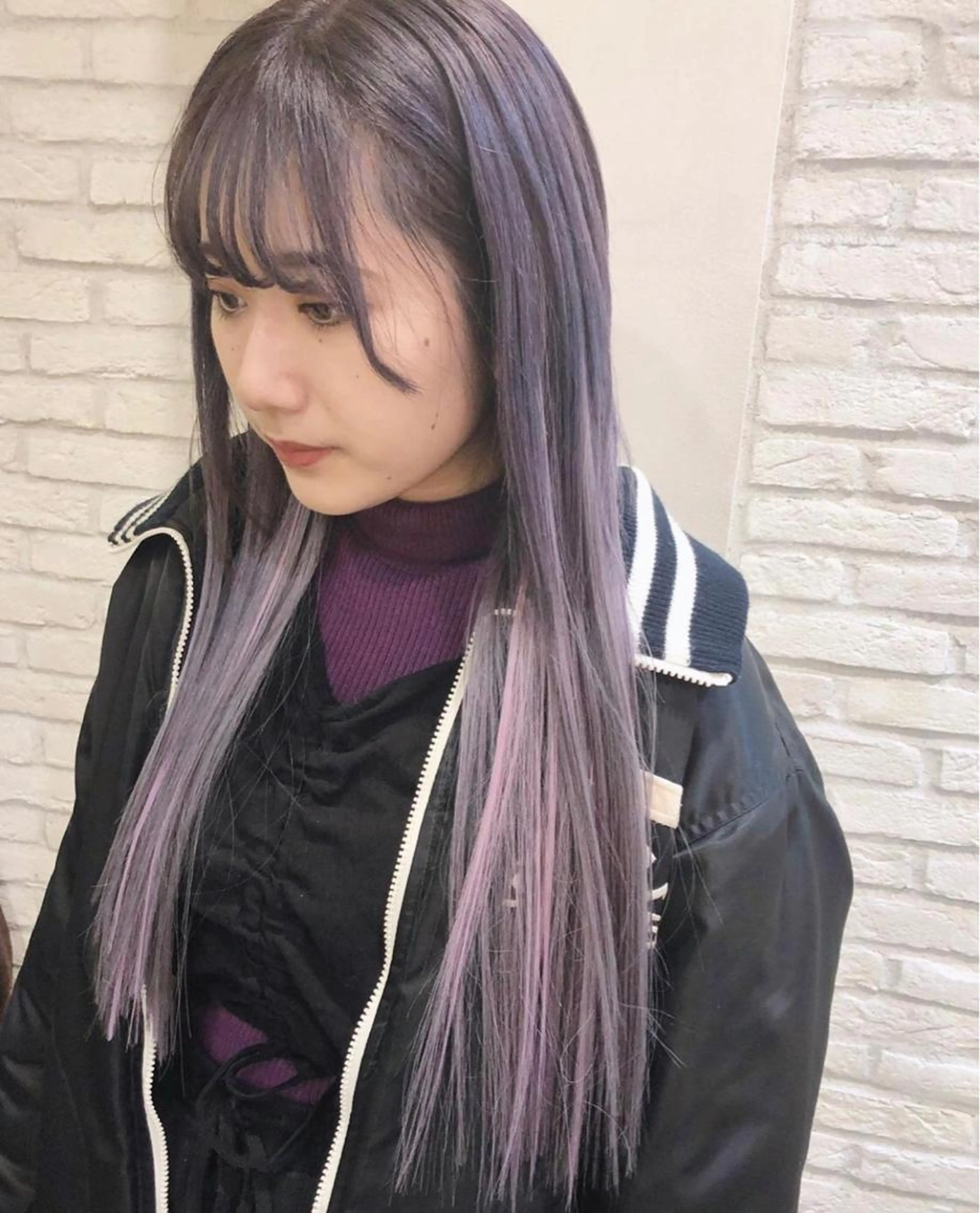 《minimo限定！》透け感たっぷりダブルカラー＋♡ 人毛100%シールエクステ♡胸下45センチ(60本) 早朝料金別途の写真