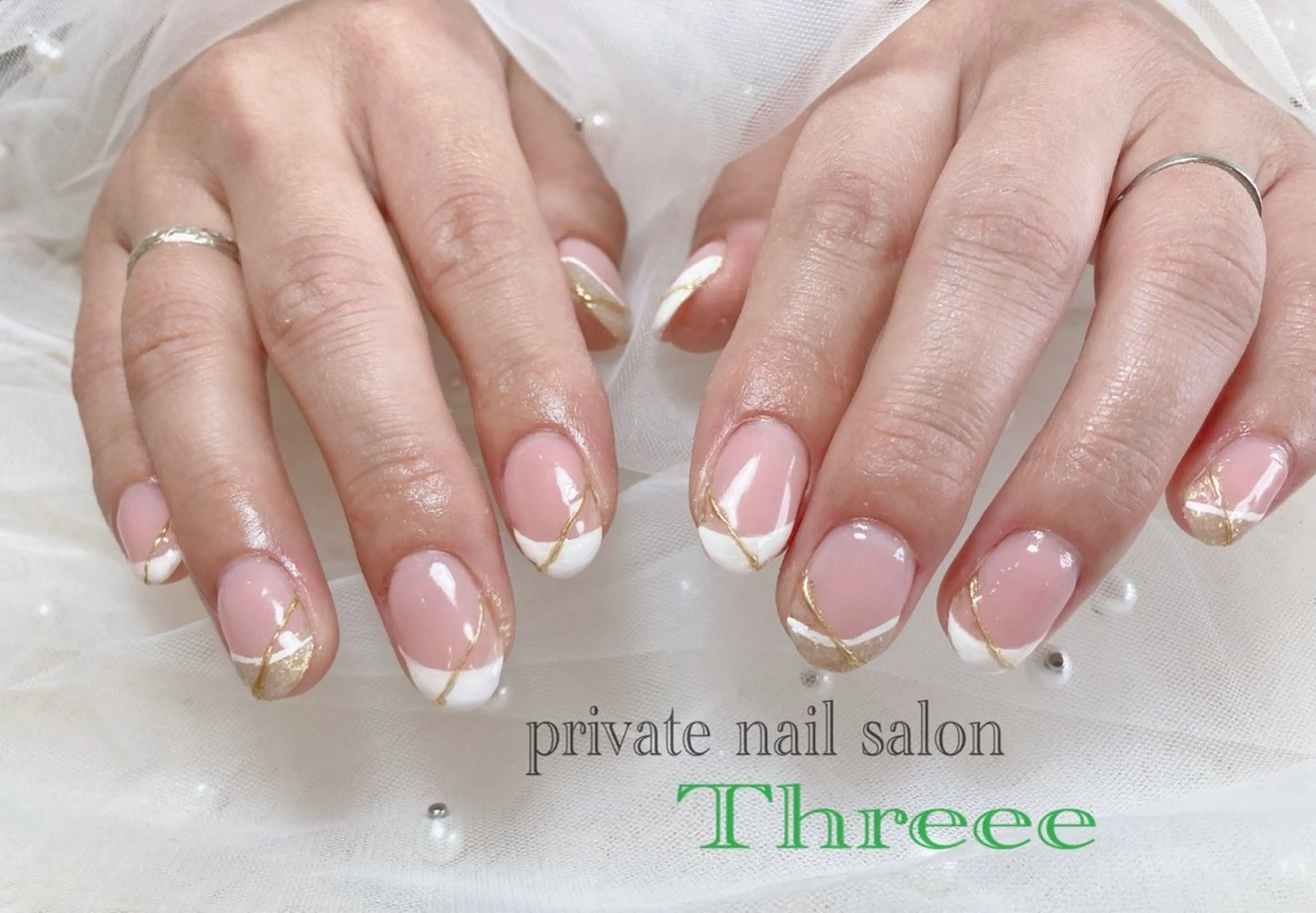 ネイル フレンチネイル ハンドネイル Nail salon - Threee　-のネイルデザイン