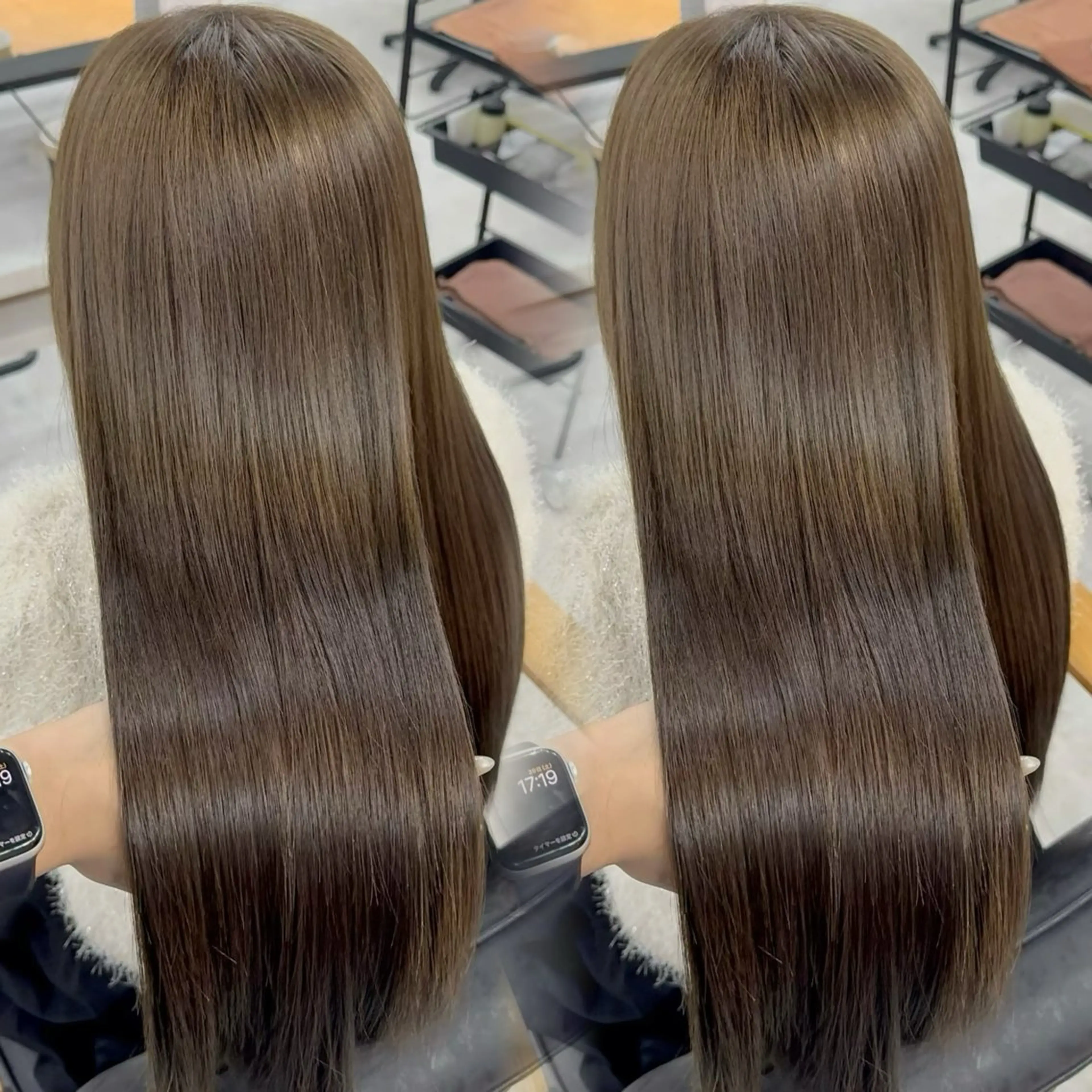 ロング カラー アッシュ アッシュブラウン ベージュカラー 黒髪 ブリーチ カット ヘアカラー トリートメント 赤み無し柔らかカラー 【梅田】madokaのヘアスタイル