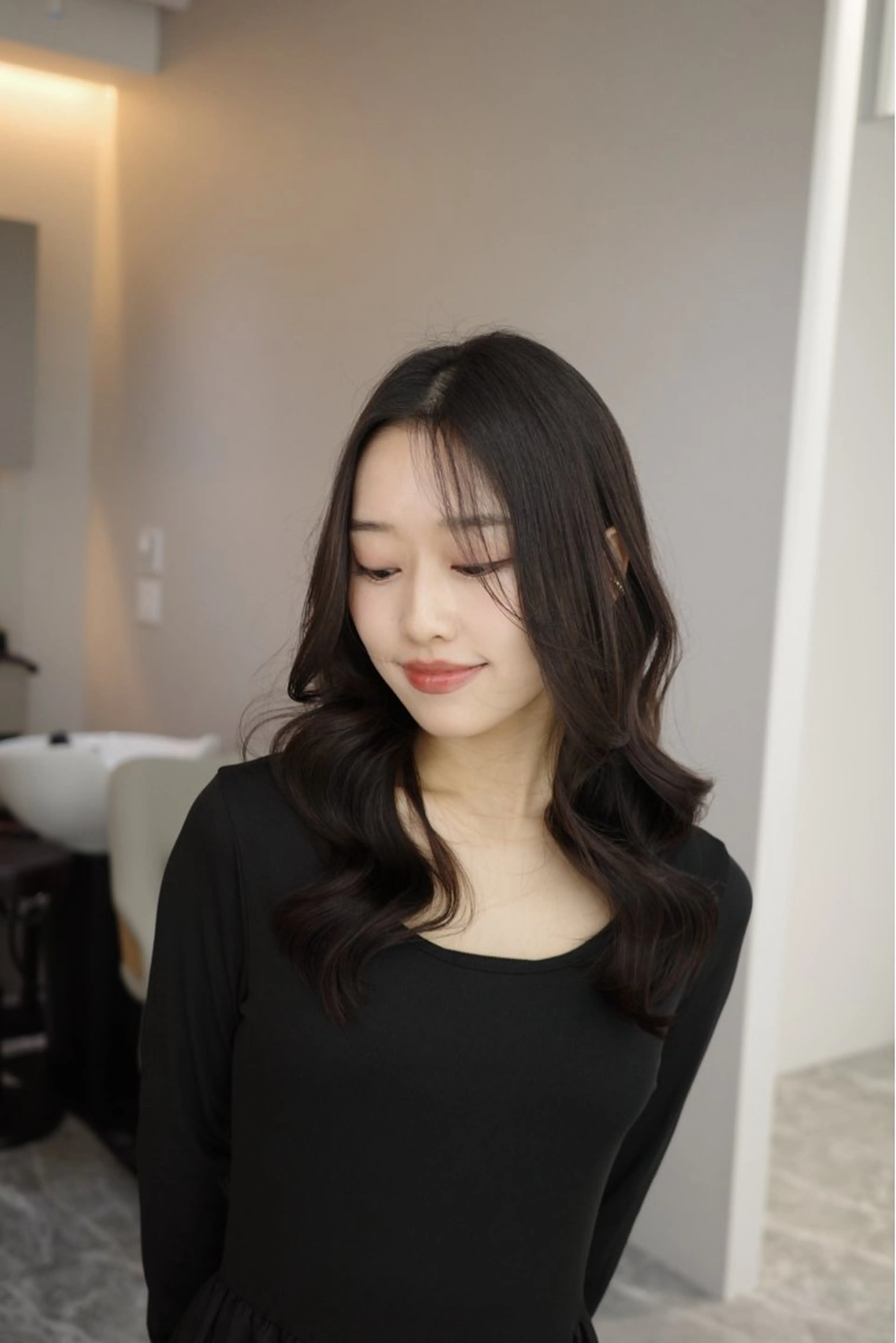 セミロング カラー 透明感カラー ミディアムモデル COA 佐藤壮真🪶のヘアスタイル