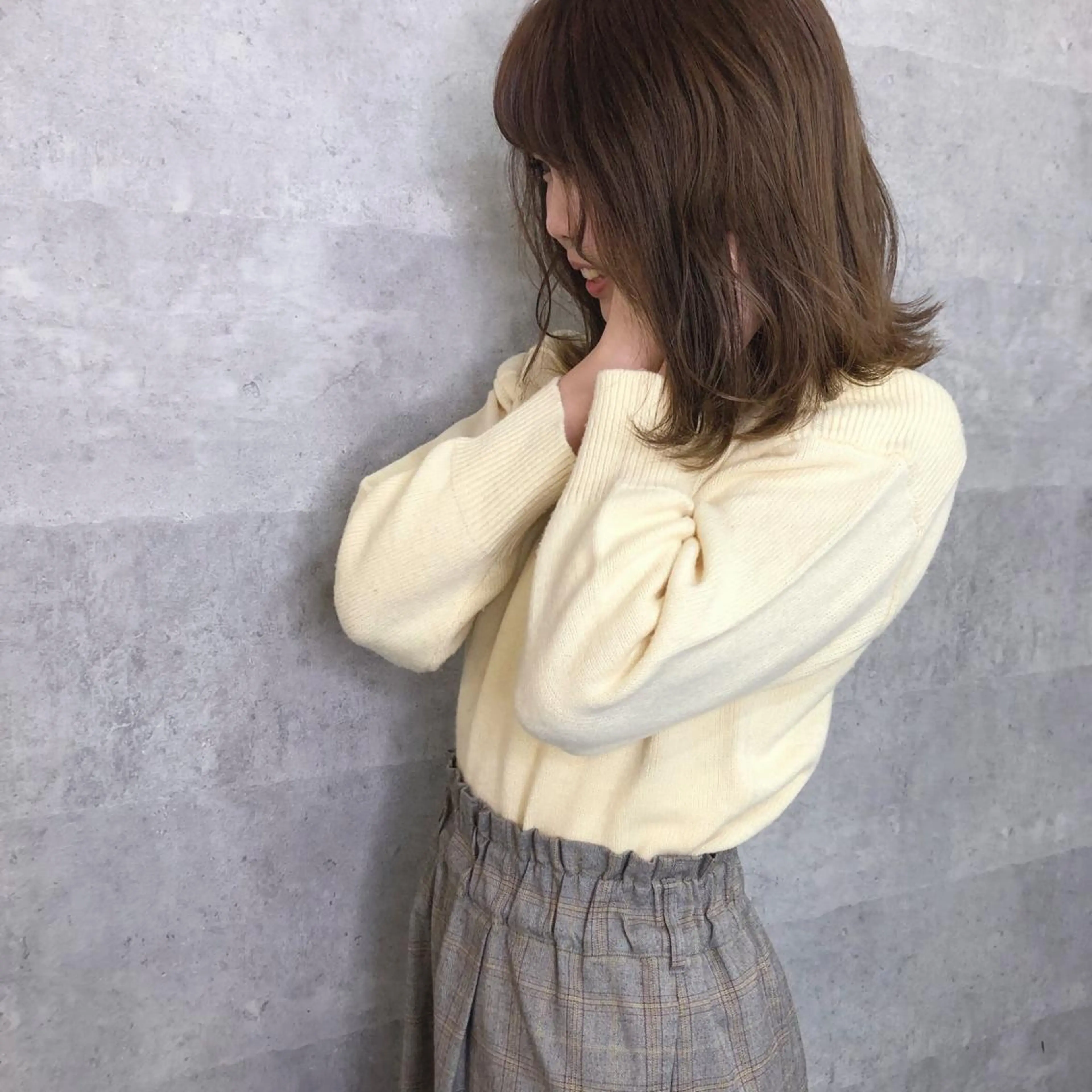 ミディアム カラー 髪質改善 中川　翔のヘアスタイル