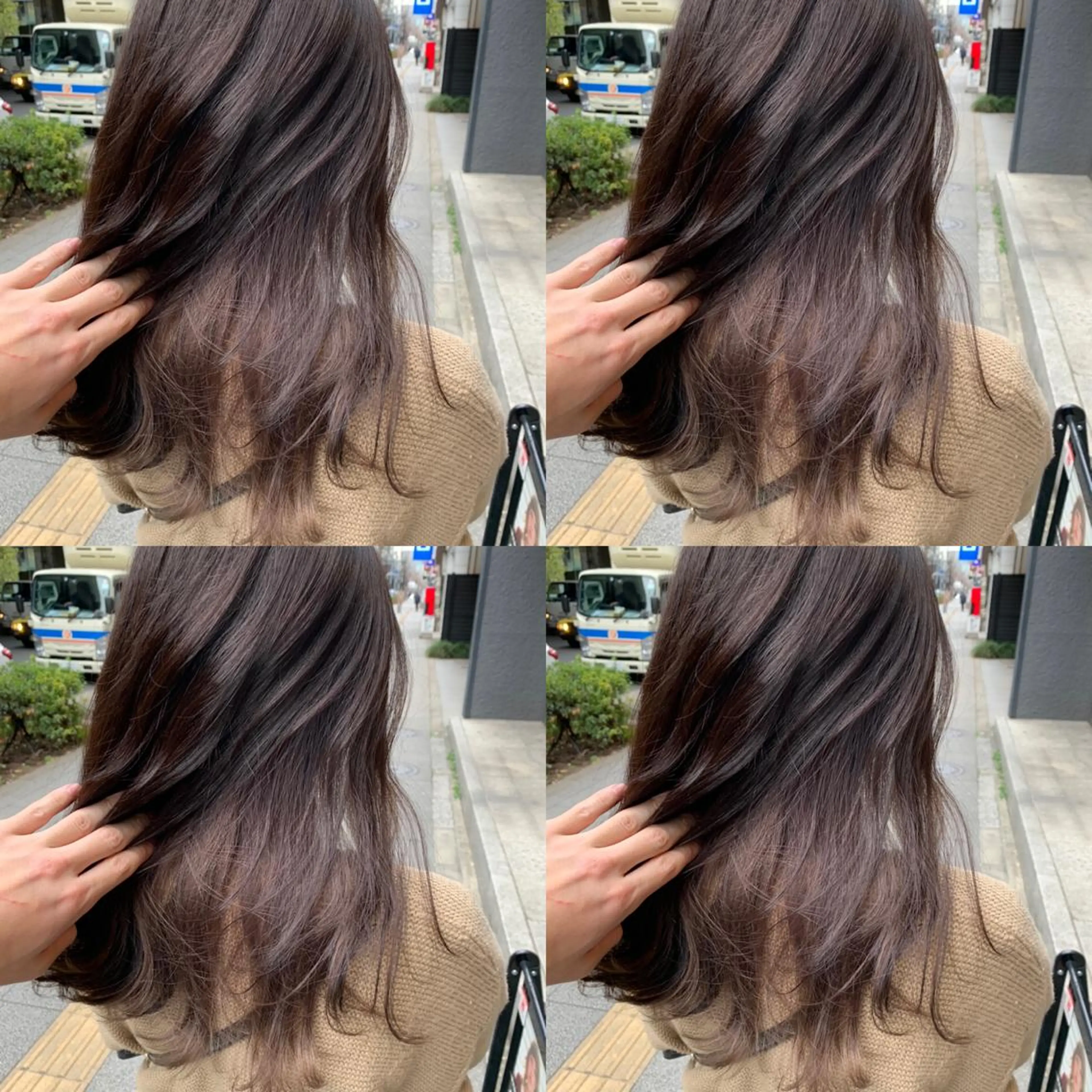 セミロング セピアベージュ ✨髪質改善✖︎顔周り レイヤー✨ナカムラのヘアスタイル