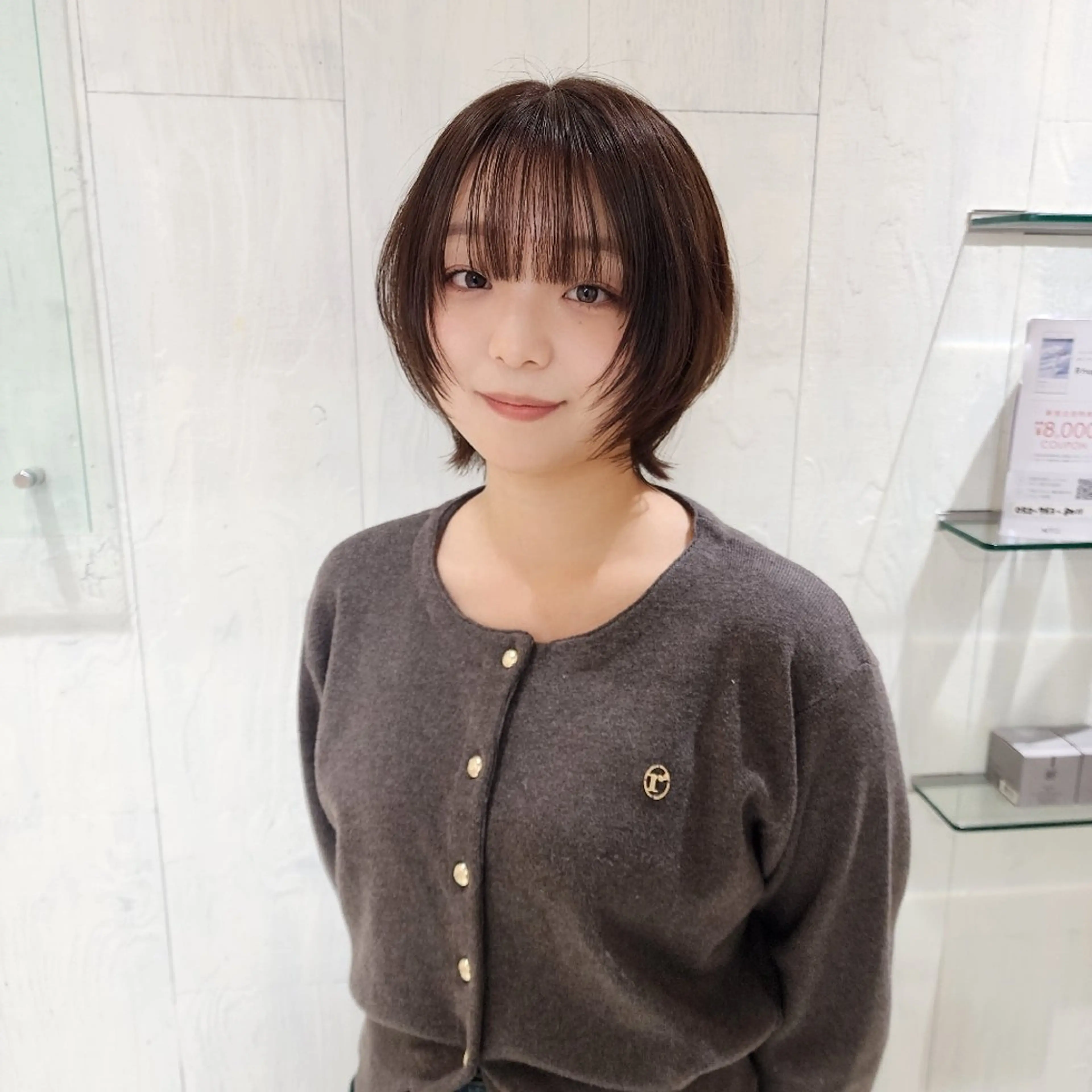 ショート カラー ベージュカラー ブラウンカラー ショートヘア ウルフカット カット ヘアカラー トリートメント レイヤーカット/ ウルフカット/大橋 のヘアスタイル