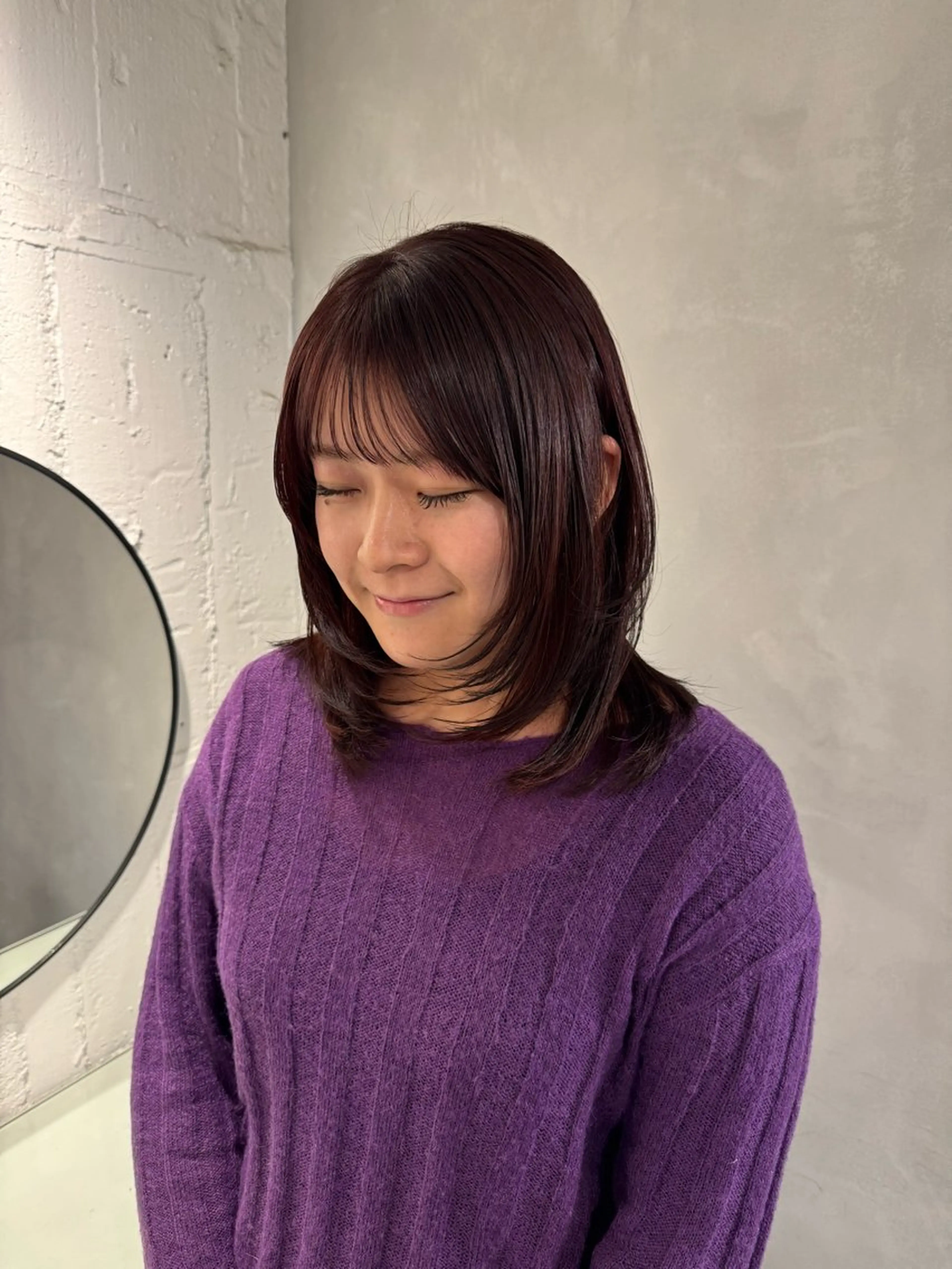 セミロング カット ヘアカラー トリートメント 顔周りcut・ご相談 ＝新宿しずく🇰🇷のヘアスタイル