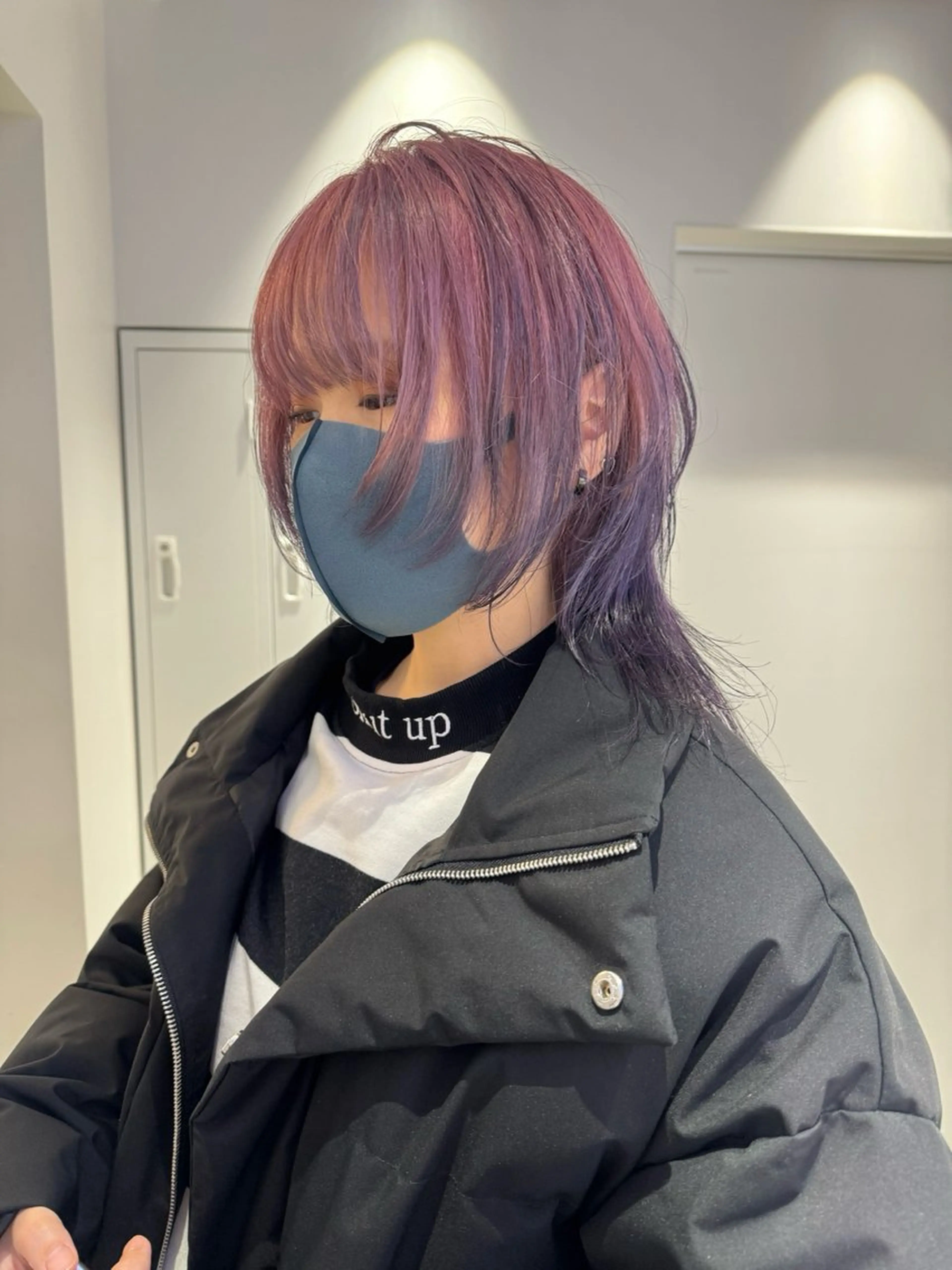 ショート カラー レイヤーカット ウルフカット ウルフレイヤー ヘアカラー Ami/艶カラー/ レイヤー/ハイトーンのヘアスタイル