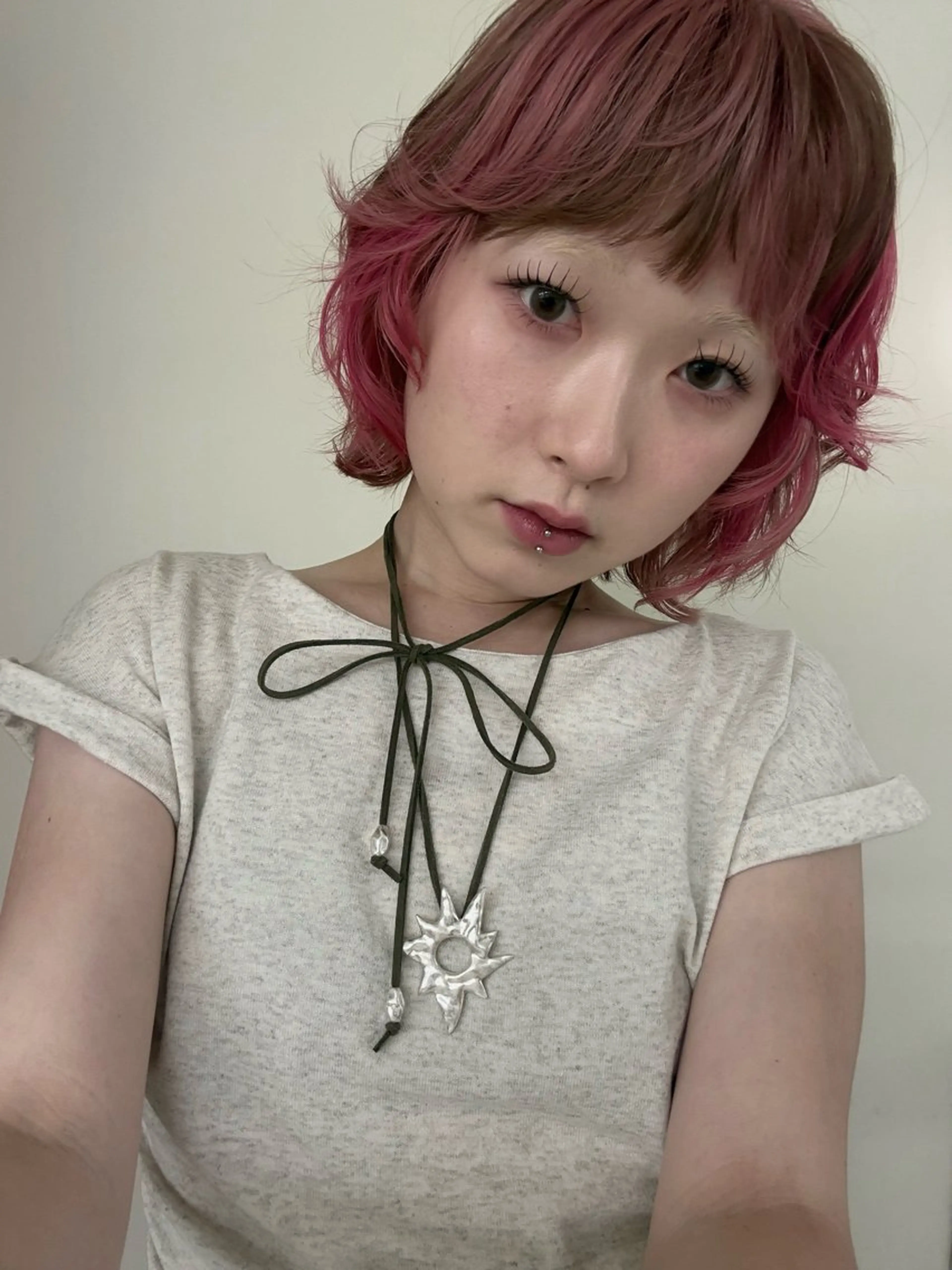 カラー デザインカラー ピンクカラー nappe🐏 栄／矢場町のヘアスタイル