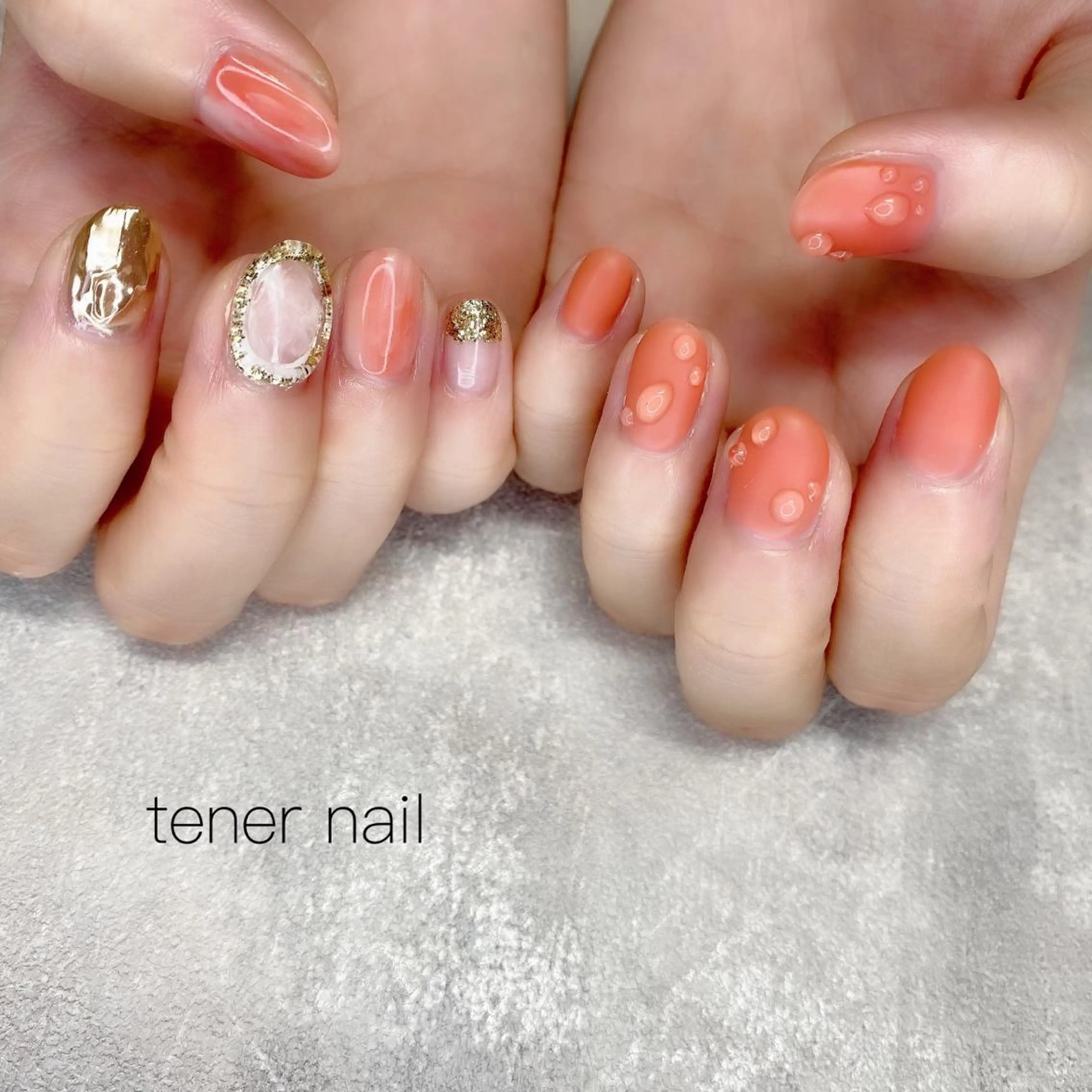 ネイル オレンジ テネルネイル tener nailのネイルデザイン