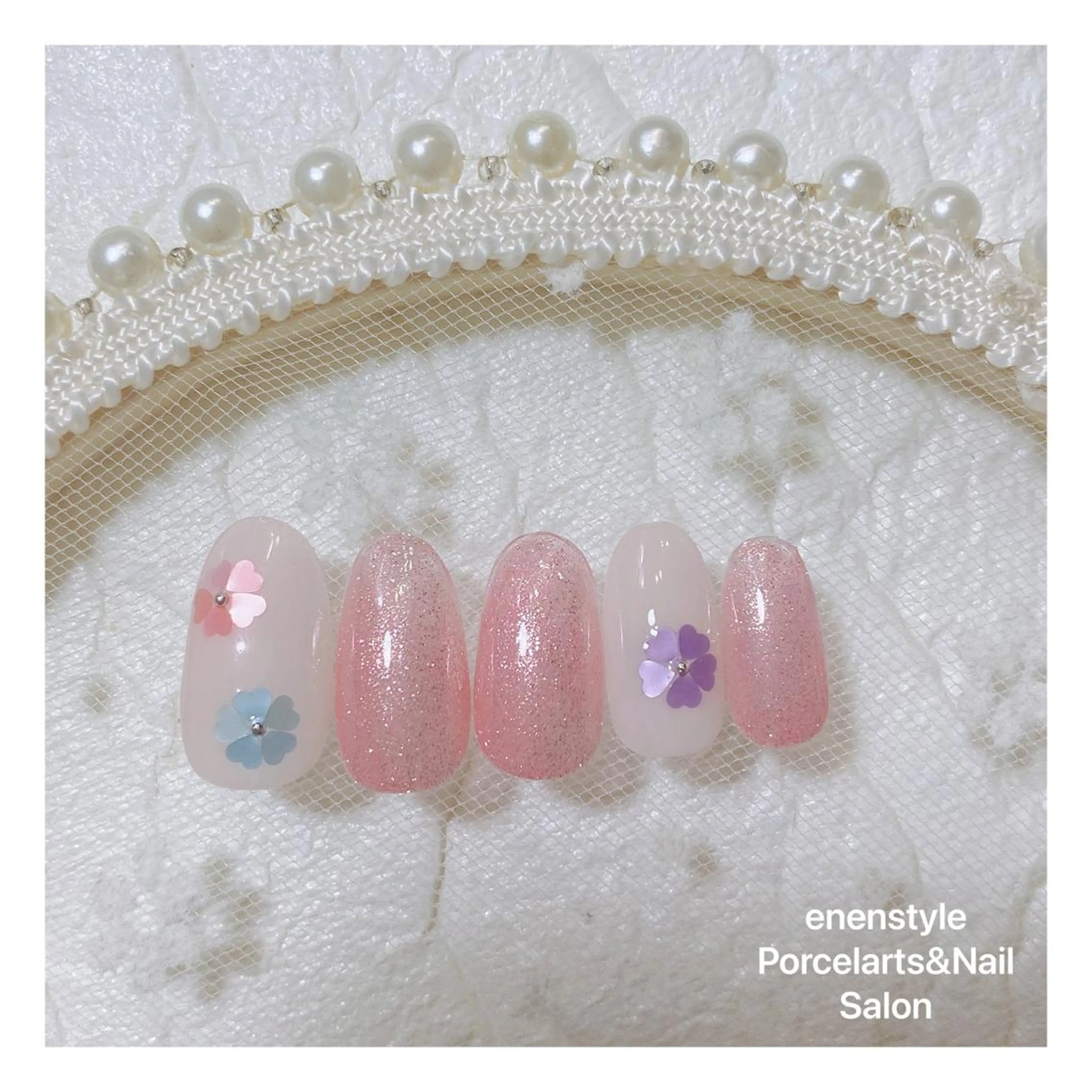 ミディアム ネイル ハンドネイル 👑enen style👑のネイルデザイン