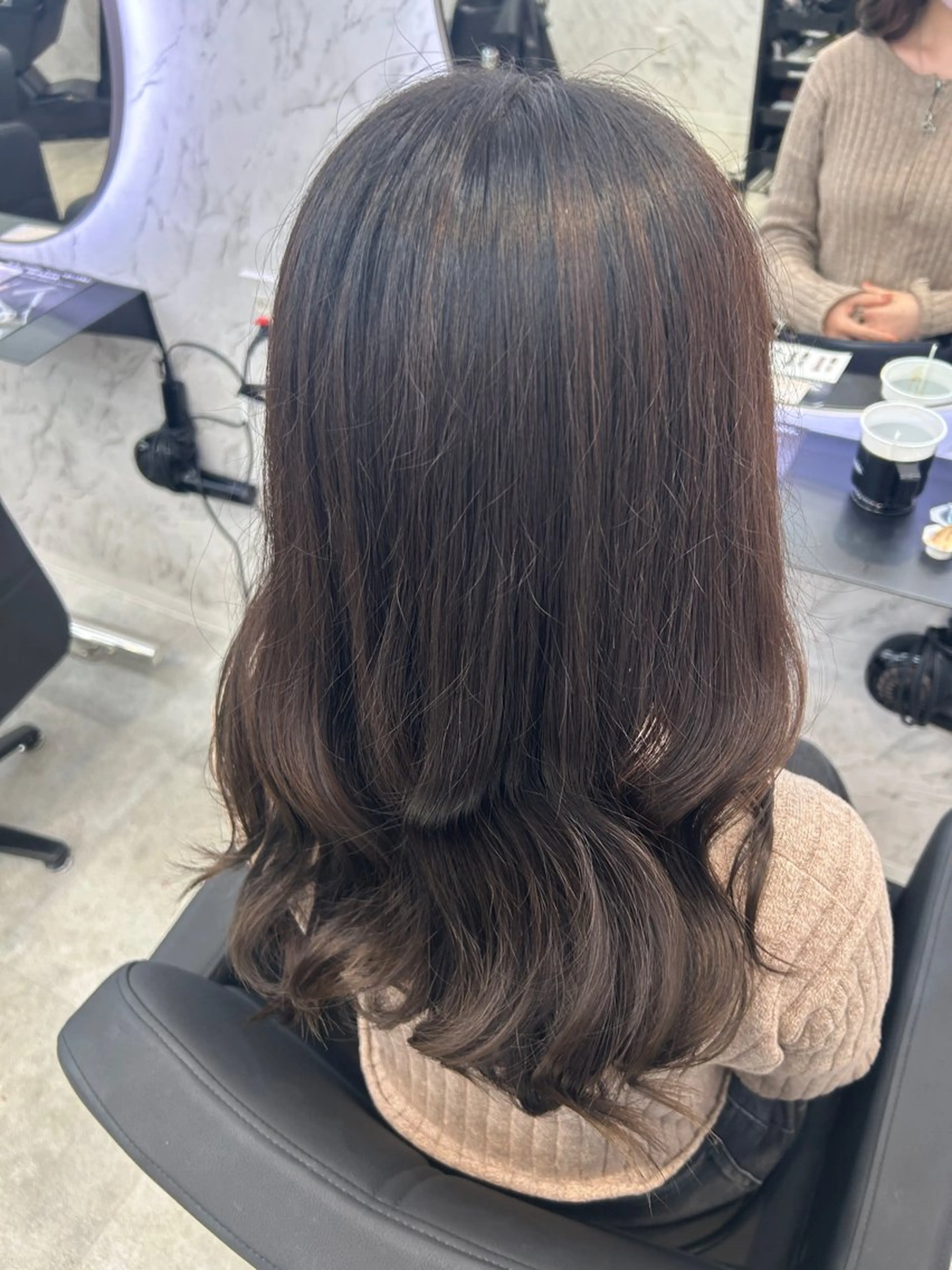 ロング カラー グレージュ ヘアカラー カット¥1100 ✂️MIUのヘアスタイル