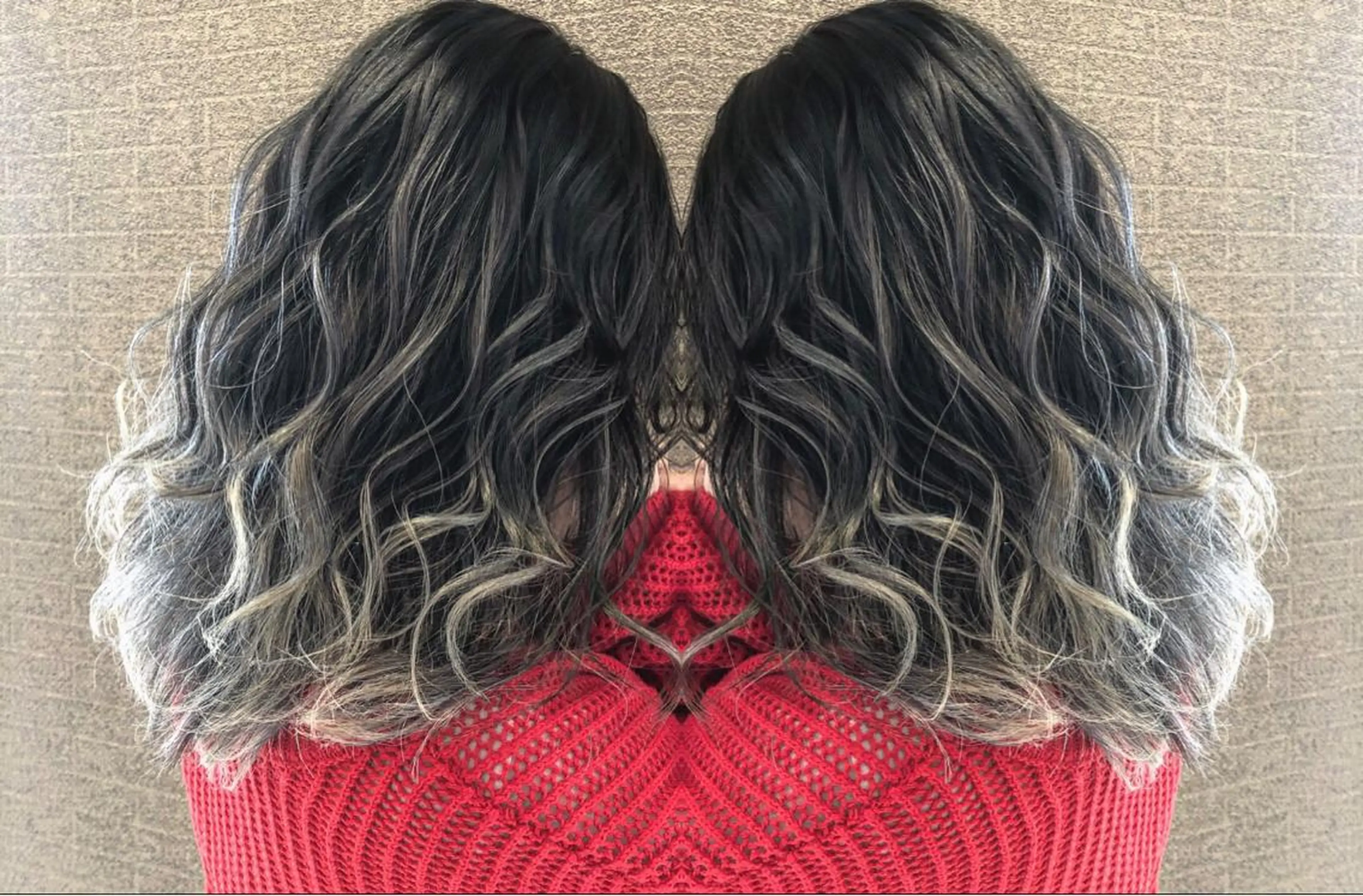 ミディアム カラー ヘアアレンジ バレイヤージュ デザインカラー ハイライトカラー ハイライト レイヤーカット アンドウ ユウ/ レイヤーカット/韓国のヘアスタイル