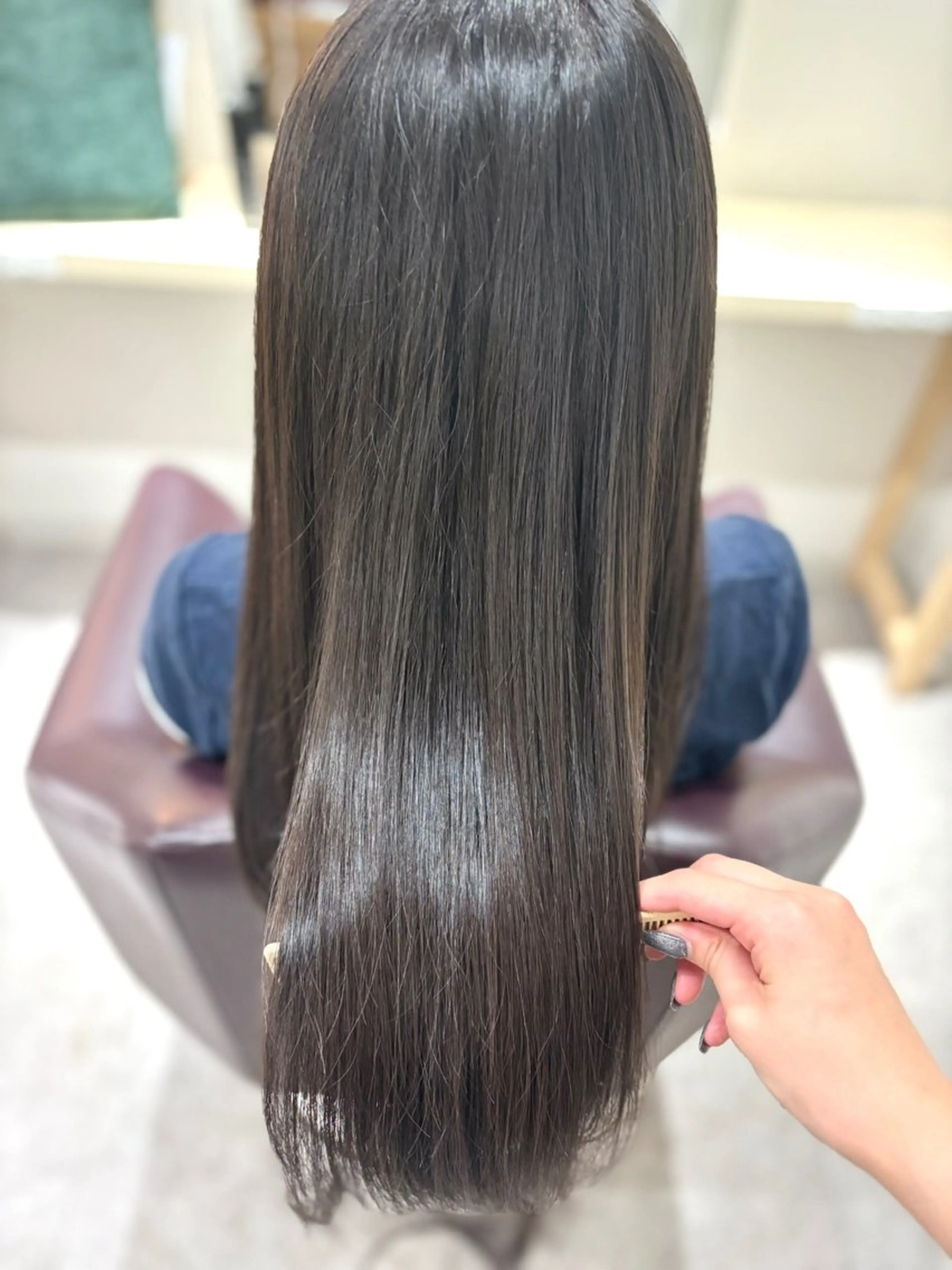 ロング 髪質改善 カット 縮毛矯正 Haruka✄﻿ 透明感カラー🫧🌙のヘアスタイル