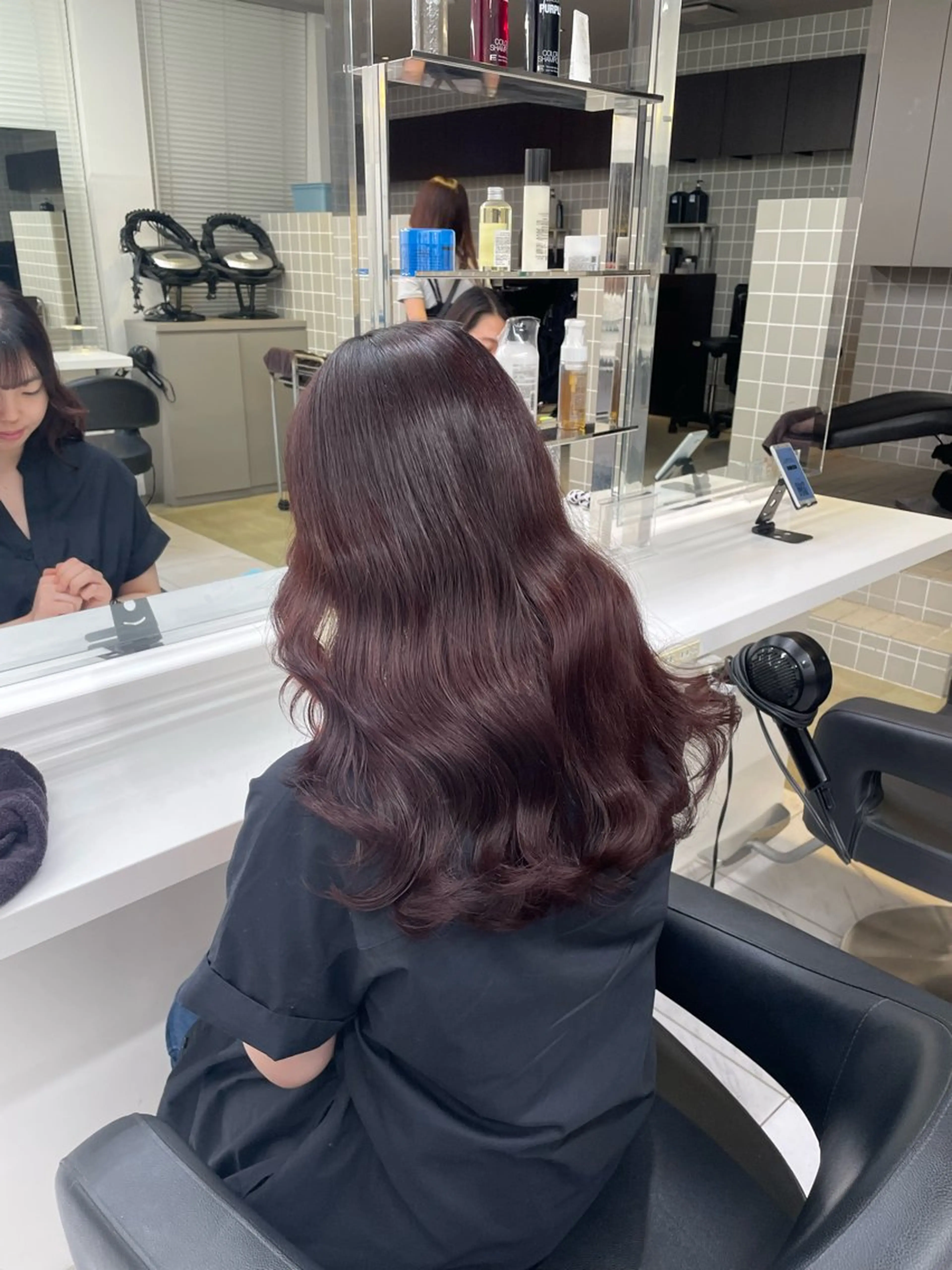 セミロング カラー ヘアアレンジ ヘアカラー トリートメント ヘアセット 💗横浜美容室 💗HARUNAのヘアスタイル