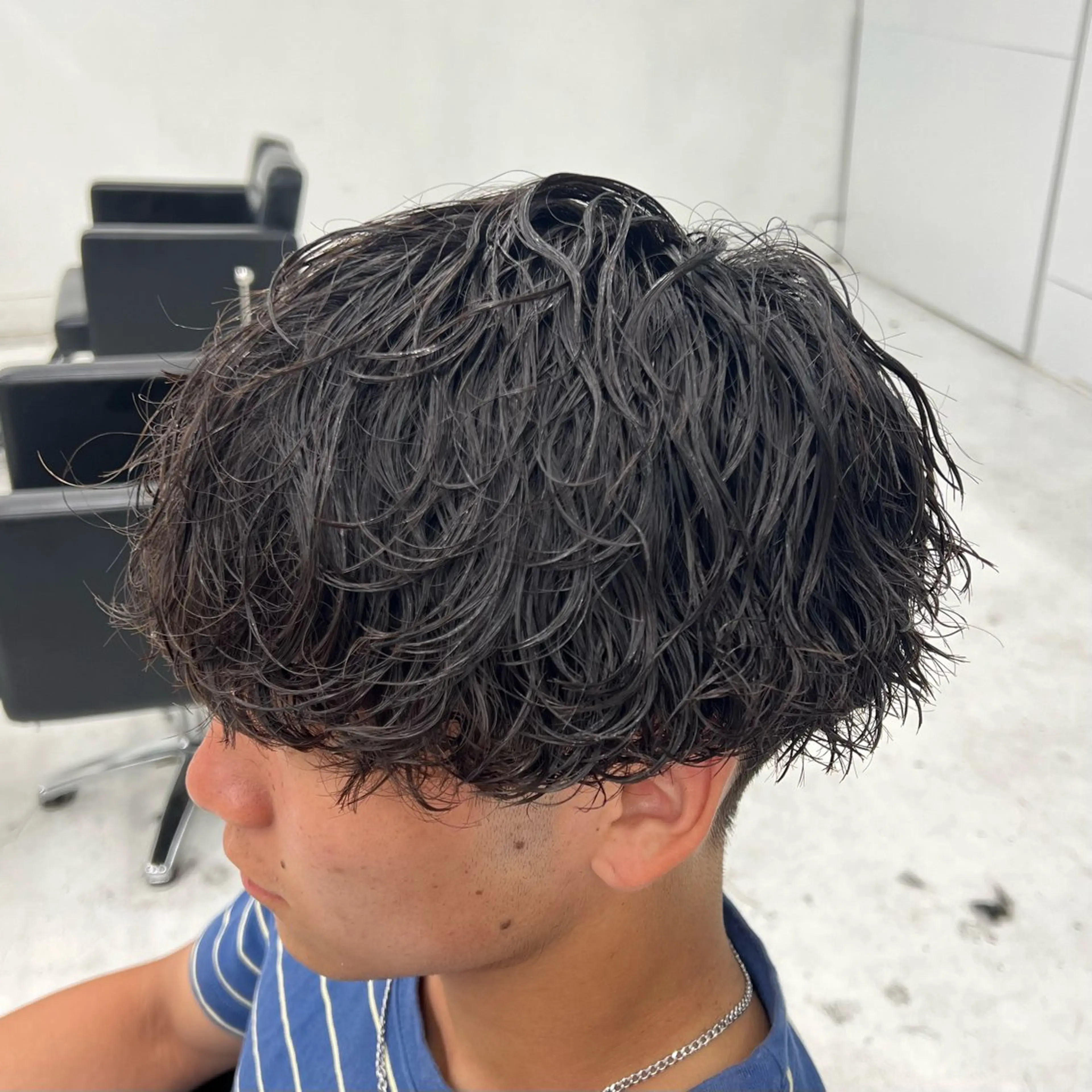 ショート パーマ メンズ 波巻きパーマ カット パーマ 柏メンズカットパーマ NO.1タイチのヘアスタイル