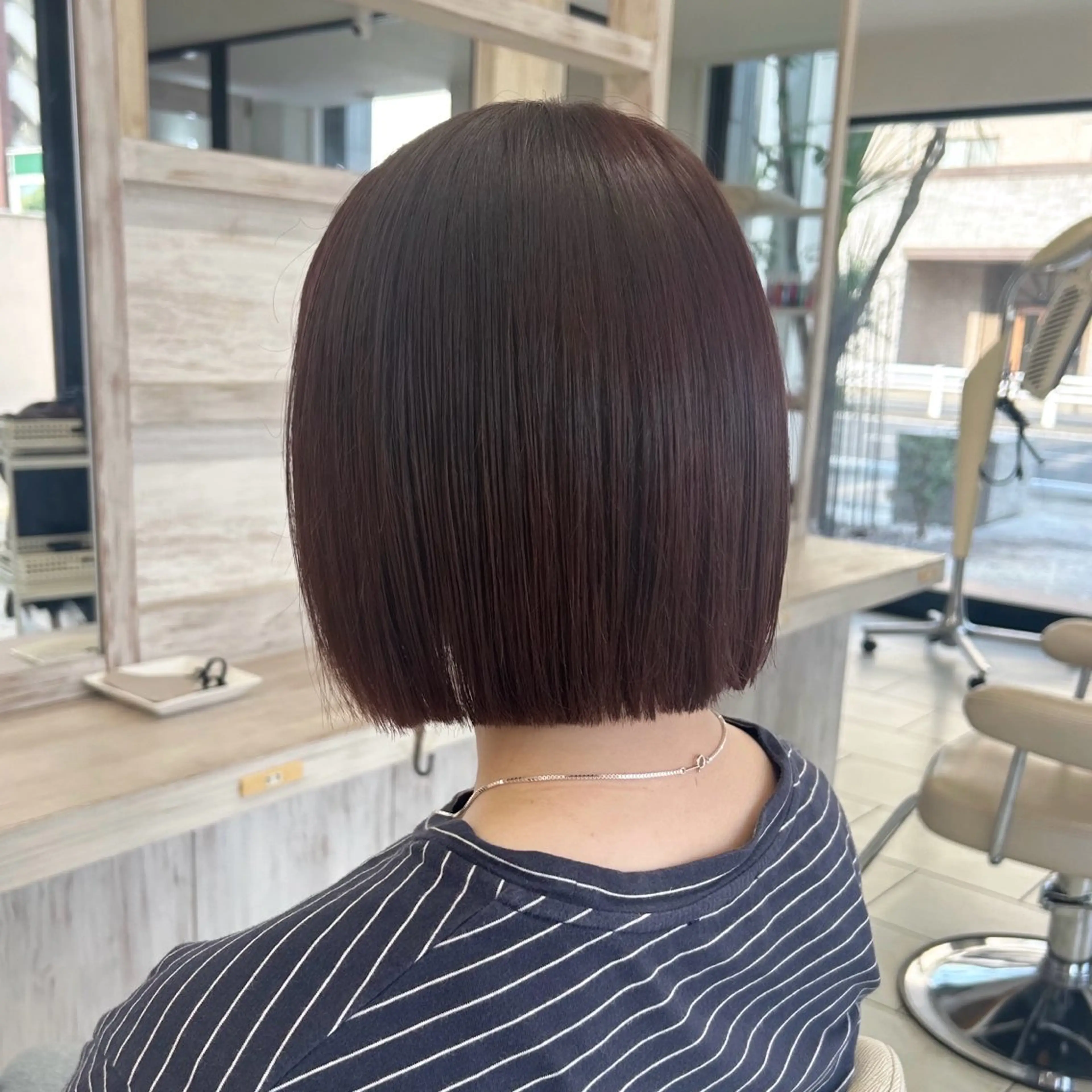 ミディアム 切りっぱなしボブ ボブ 萌音 🎀 宇都宮 / インターパークのヘアスタイル