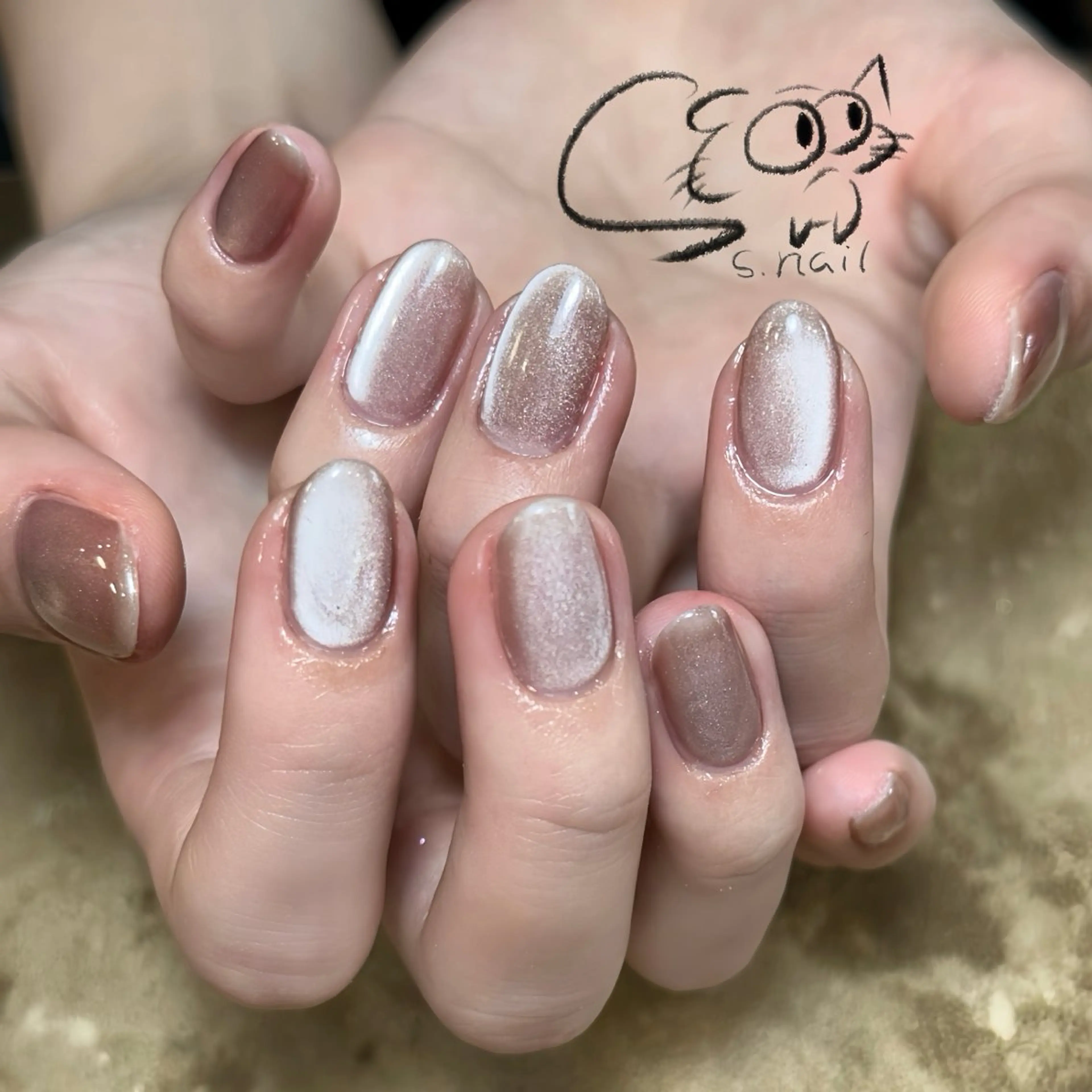 ネイル アートネイル チークネイル フレンチネイル グラデーション マグネットネイル S.nail _のネイルデザイン