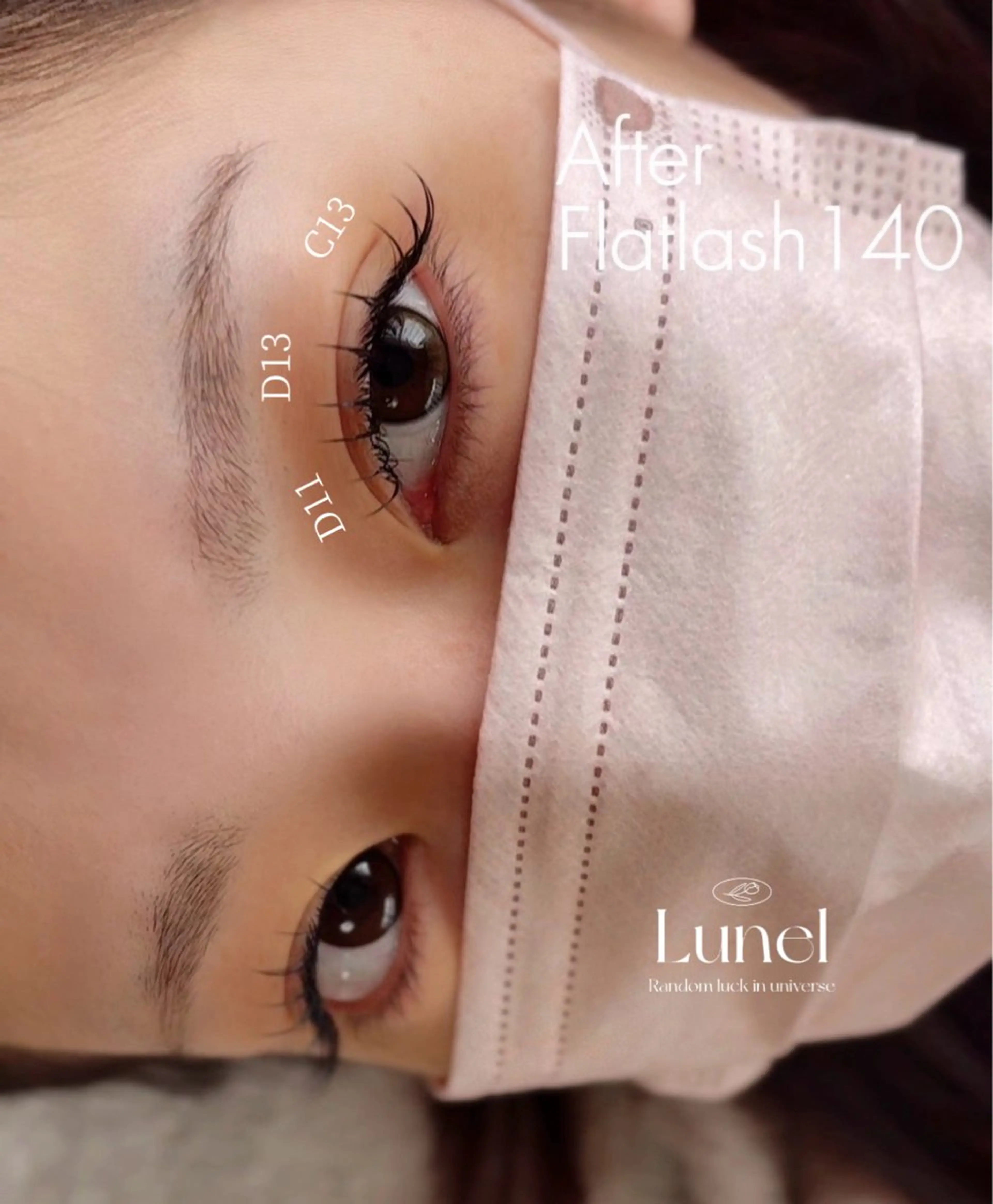 マツエク・マツパ フラットラッシュ 目尻長め マツエク Eyesalon Lunelのマツエク・マツパデザイン