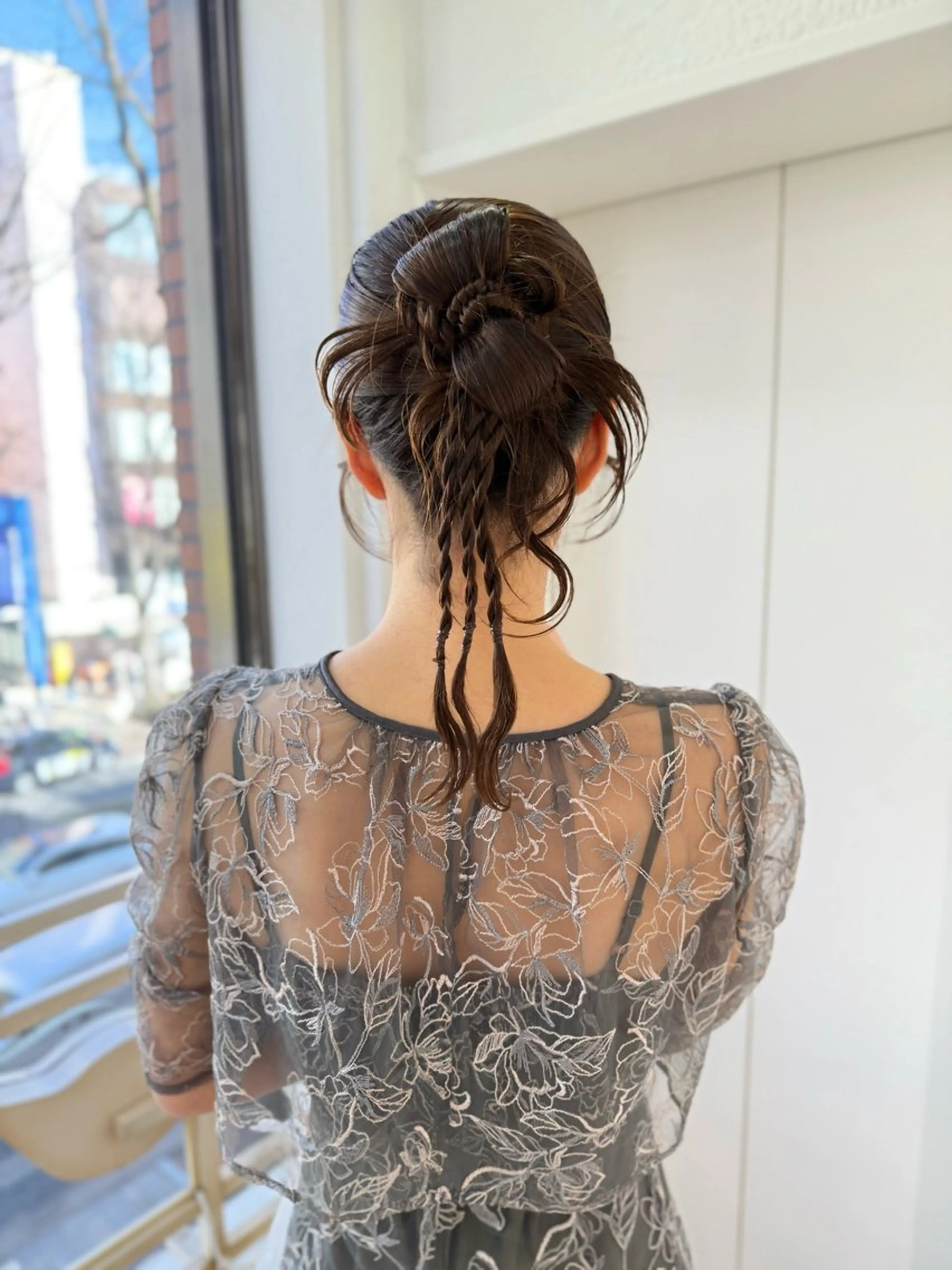 セミロング ヘアアレンジ 着物ヘア 卒業式のヘアスタイル 韓国風ヘア ヘアセット 髪質改善”透け感" カラー/Hono🪞のヘアスタイル