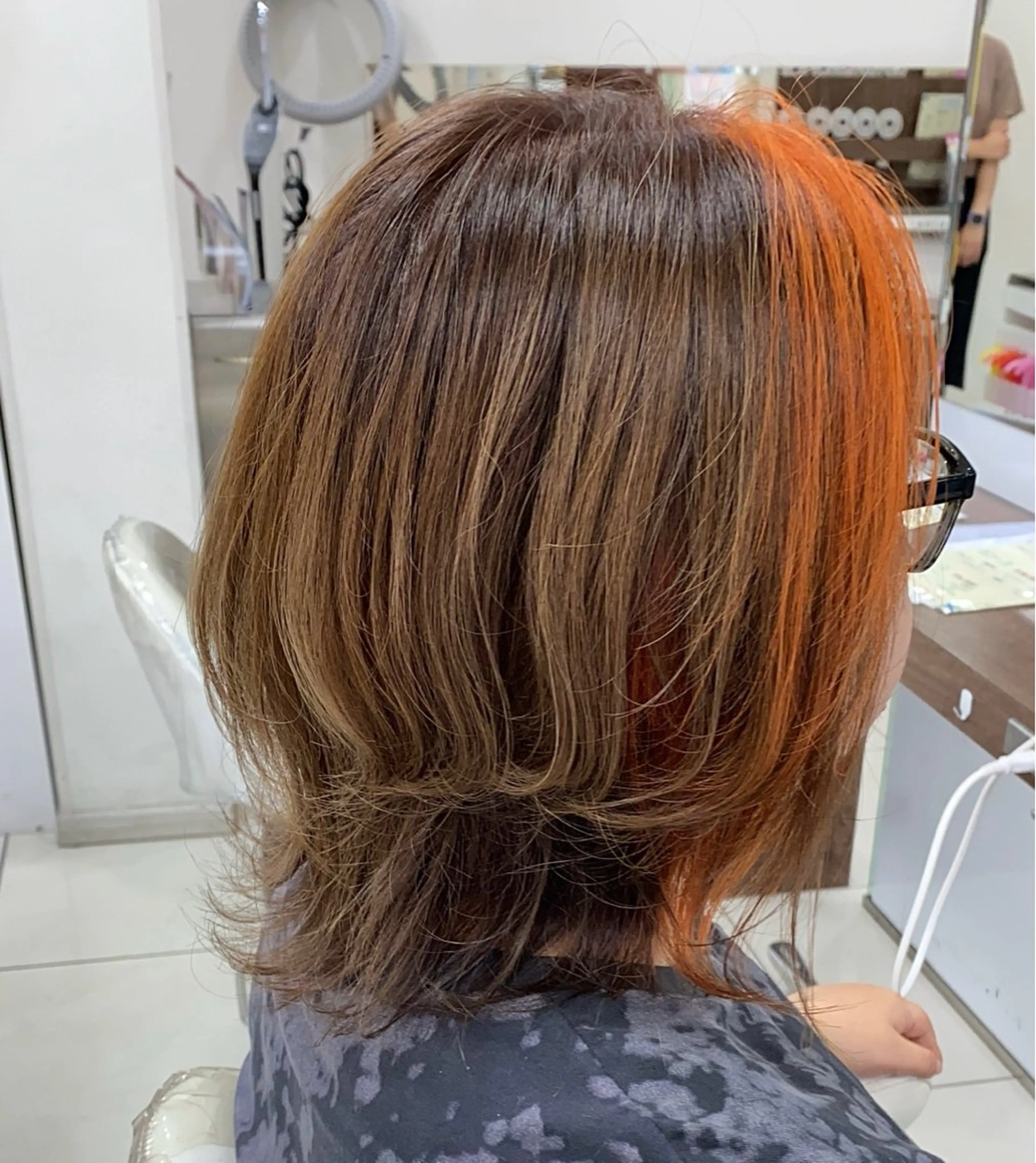 ミディアム ミストバング ハイライト カット ヘアカラー 髪質改善カラー/店長 宮内秀峰のヘアスタイル