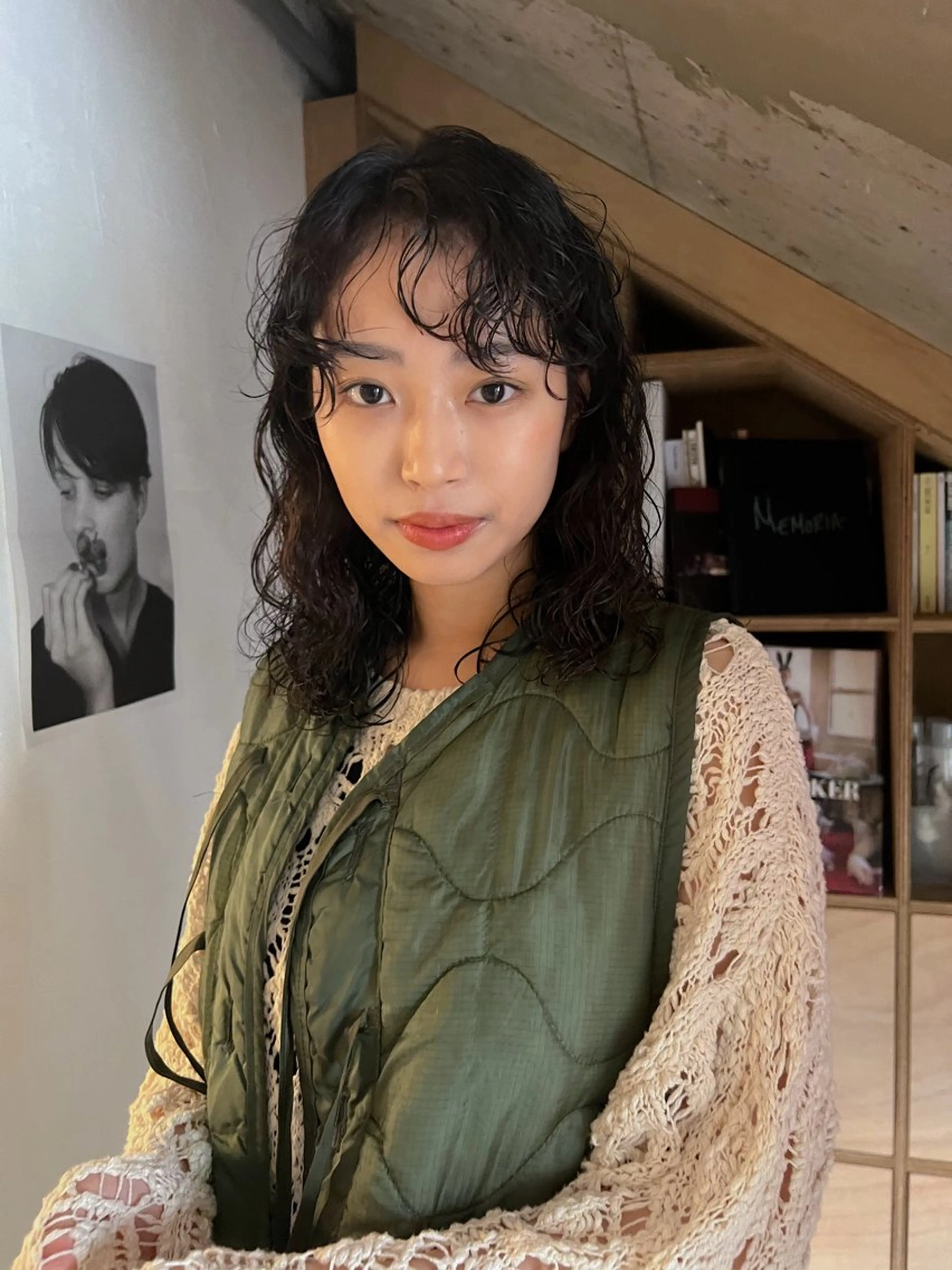 セミロング パーマ パーマ/レイヤー 岩山丈一郎のヘアスタイル