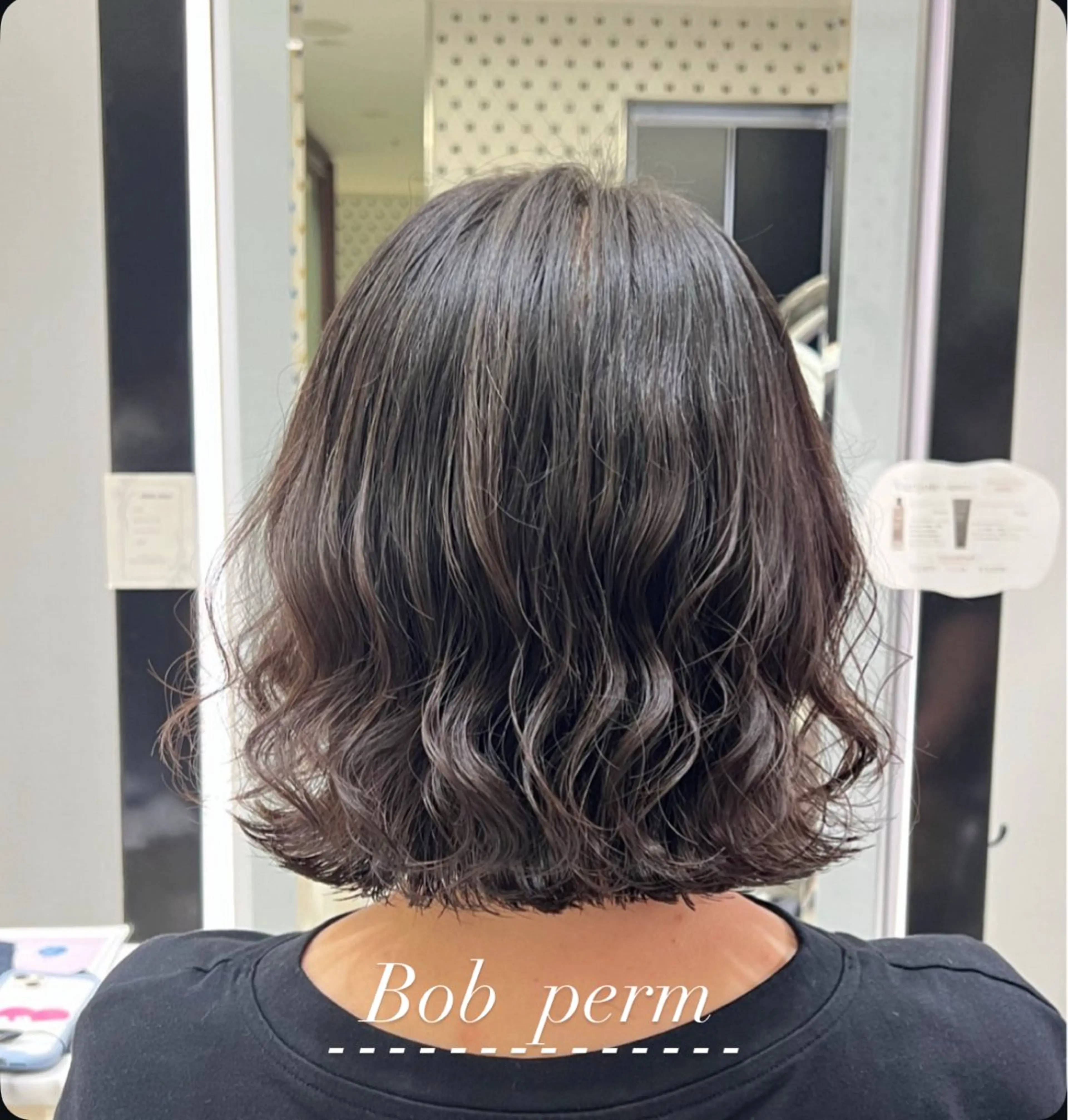 ミディアム パーマ カット パーマ コテ巻きパーマ💙 シノヤユイのヘアスタイル