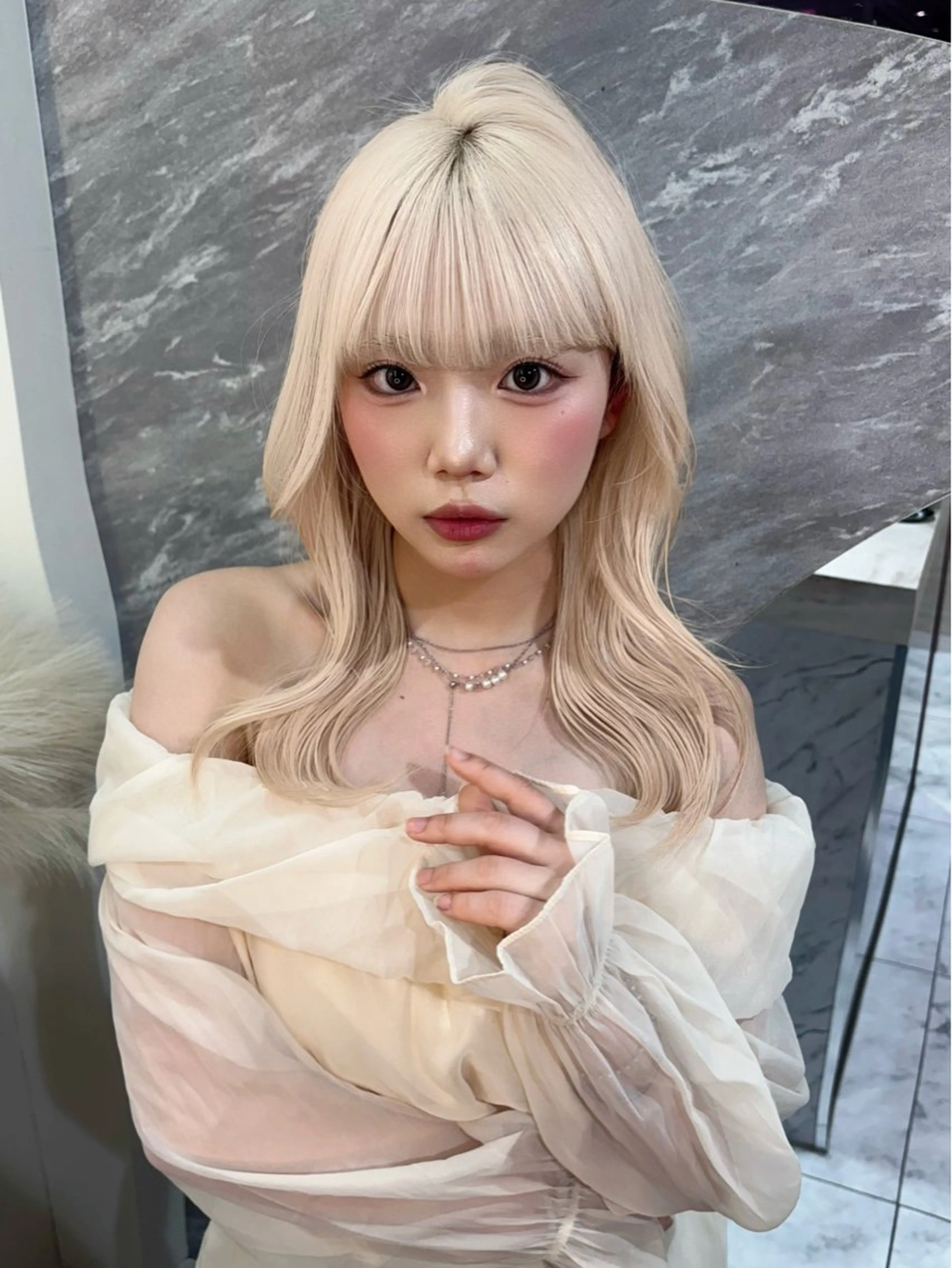 🫶韓国風/透明感ブリーチonカラー🫶+1Stepトリートメント（土日・祝日）/池袋の写真