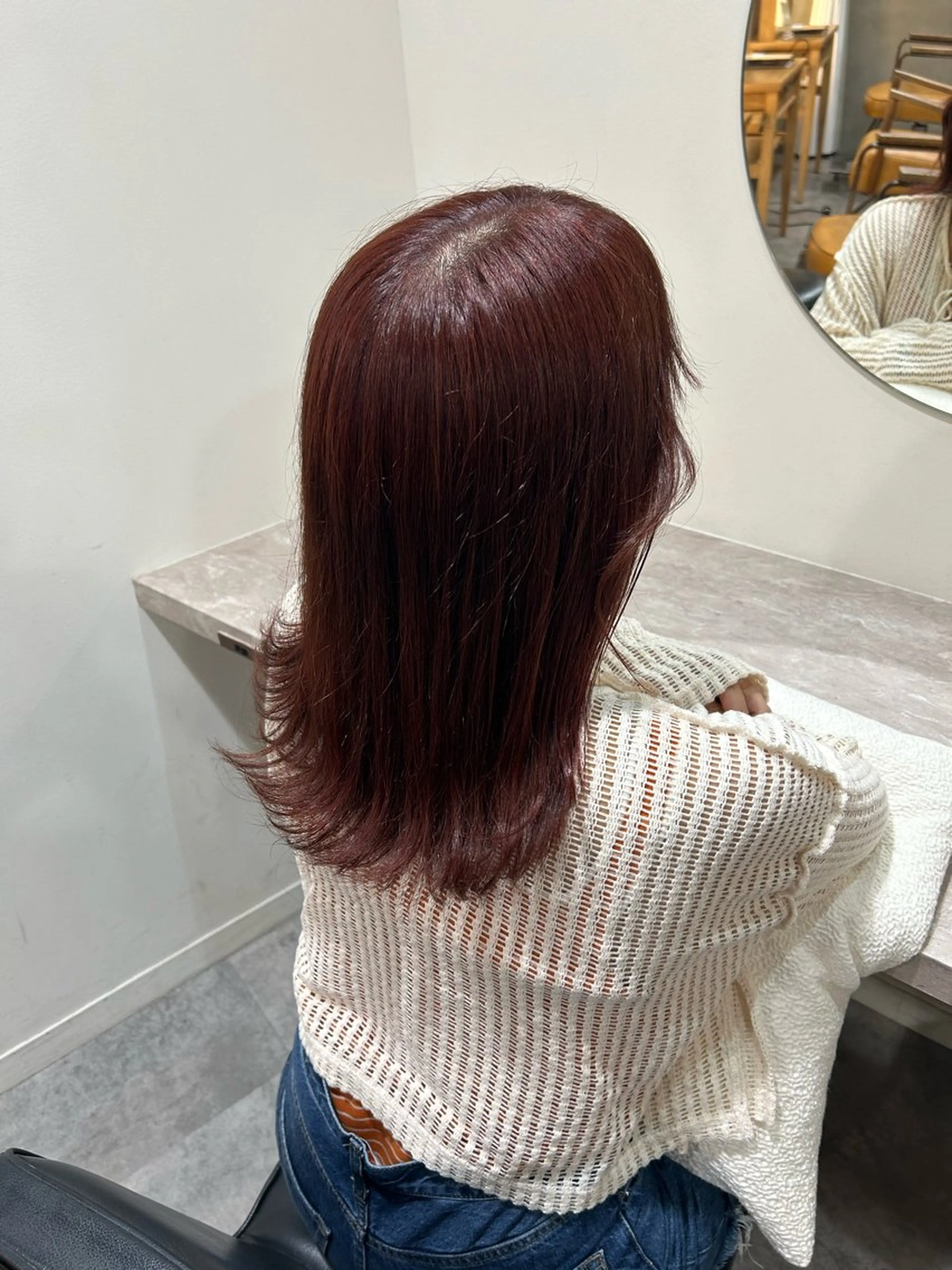 ミディアム カラー カット ヘアカラー 鍋島 平のヘアスタイル