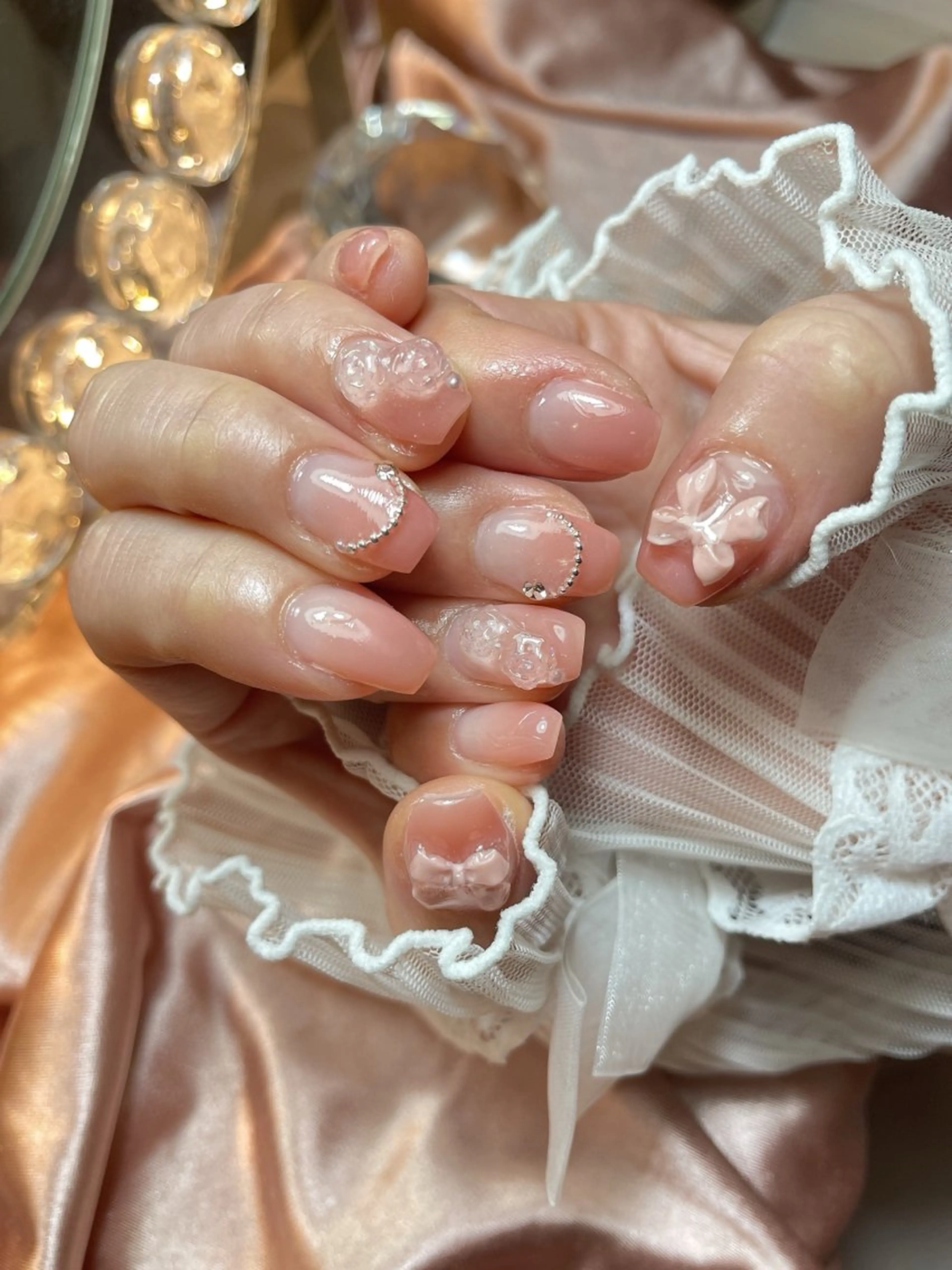 ネイル 23時まで❤︎韓国、 ワンホンネイルのネイルデザイン