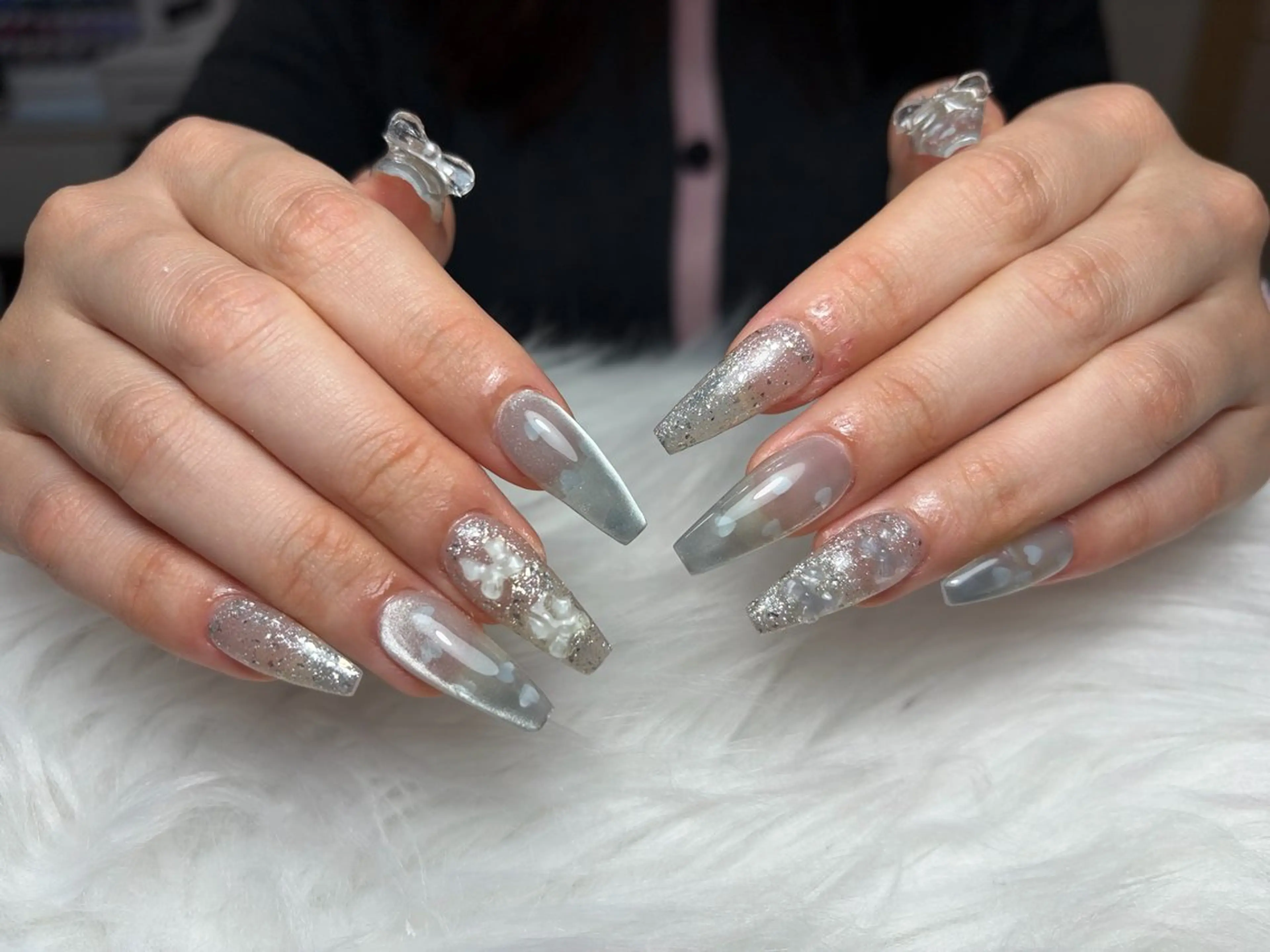 ネイル アートネイル 長さ出し ジェルネイル マグネットネイル ニュアンスネイル ハンドネイル Cloudy Chan Nailのネイルデザイン