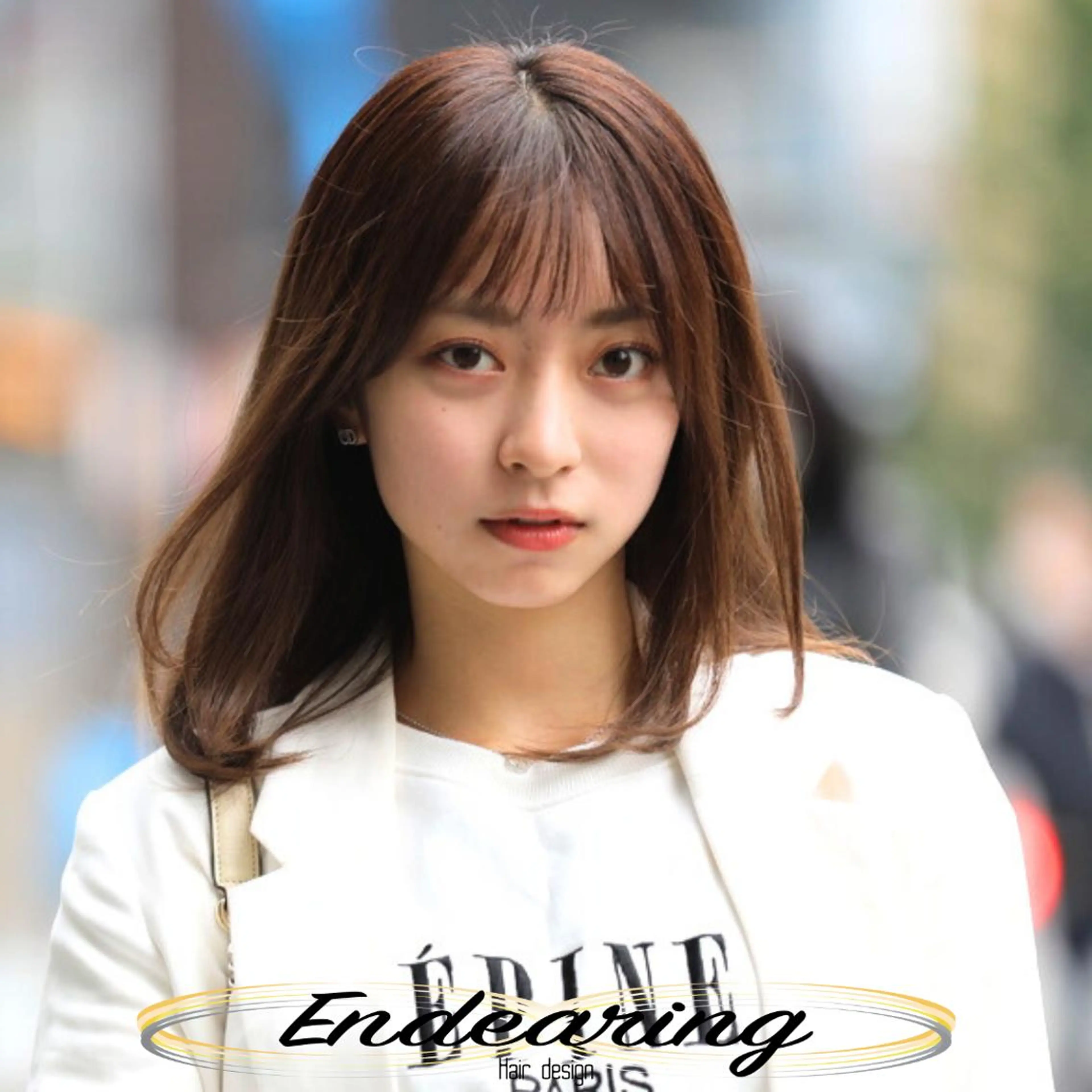 セミロング レイヤーカット 小顔カット カット ヘアカラー 柳田 怜那/銀座 Endearingのヘアスタイル