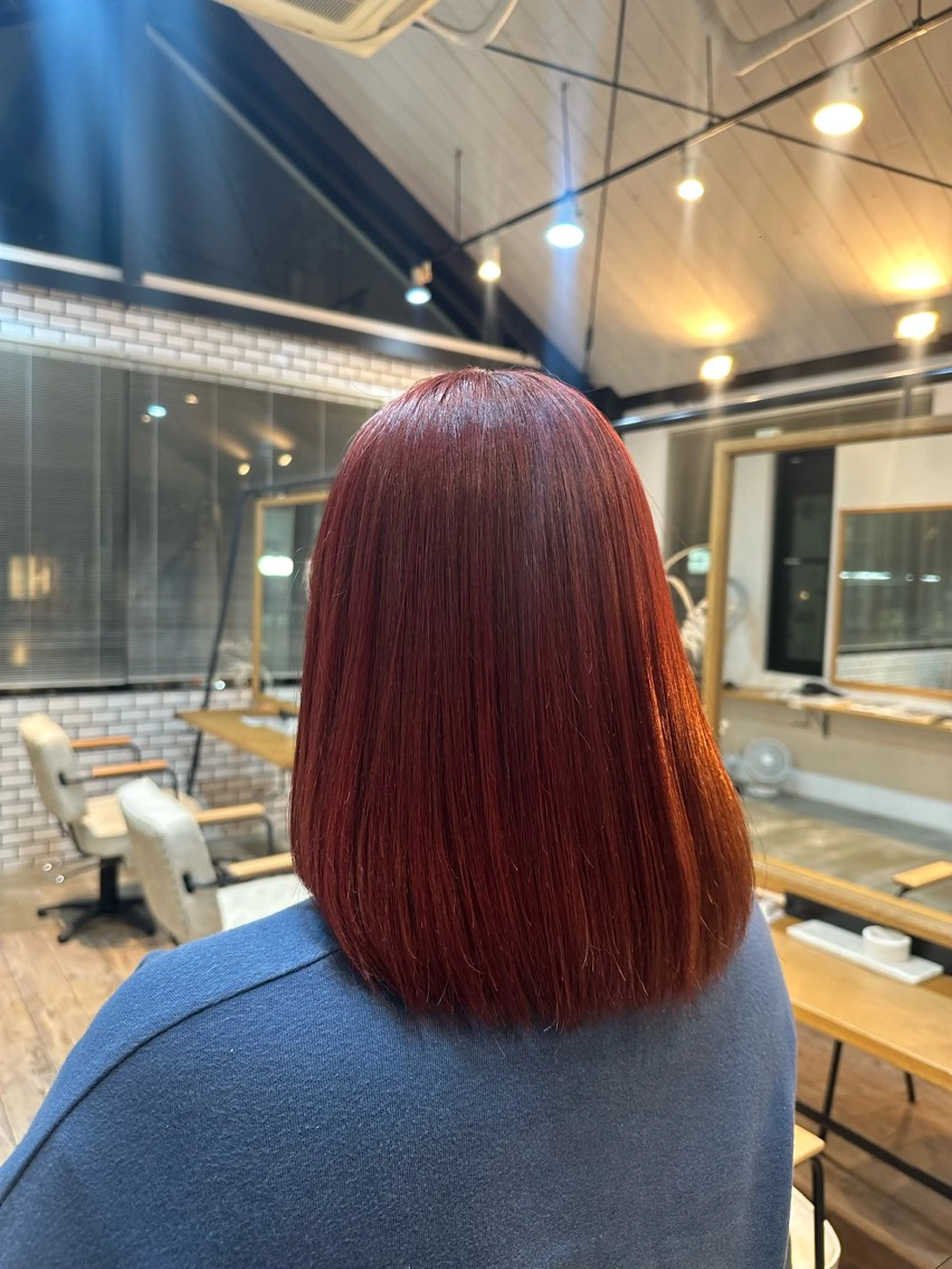 ミディアム カラー ブリーチ レッドカラー reefur マリナのヘアスタイル