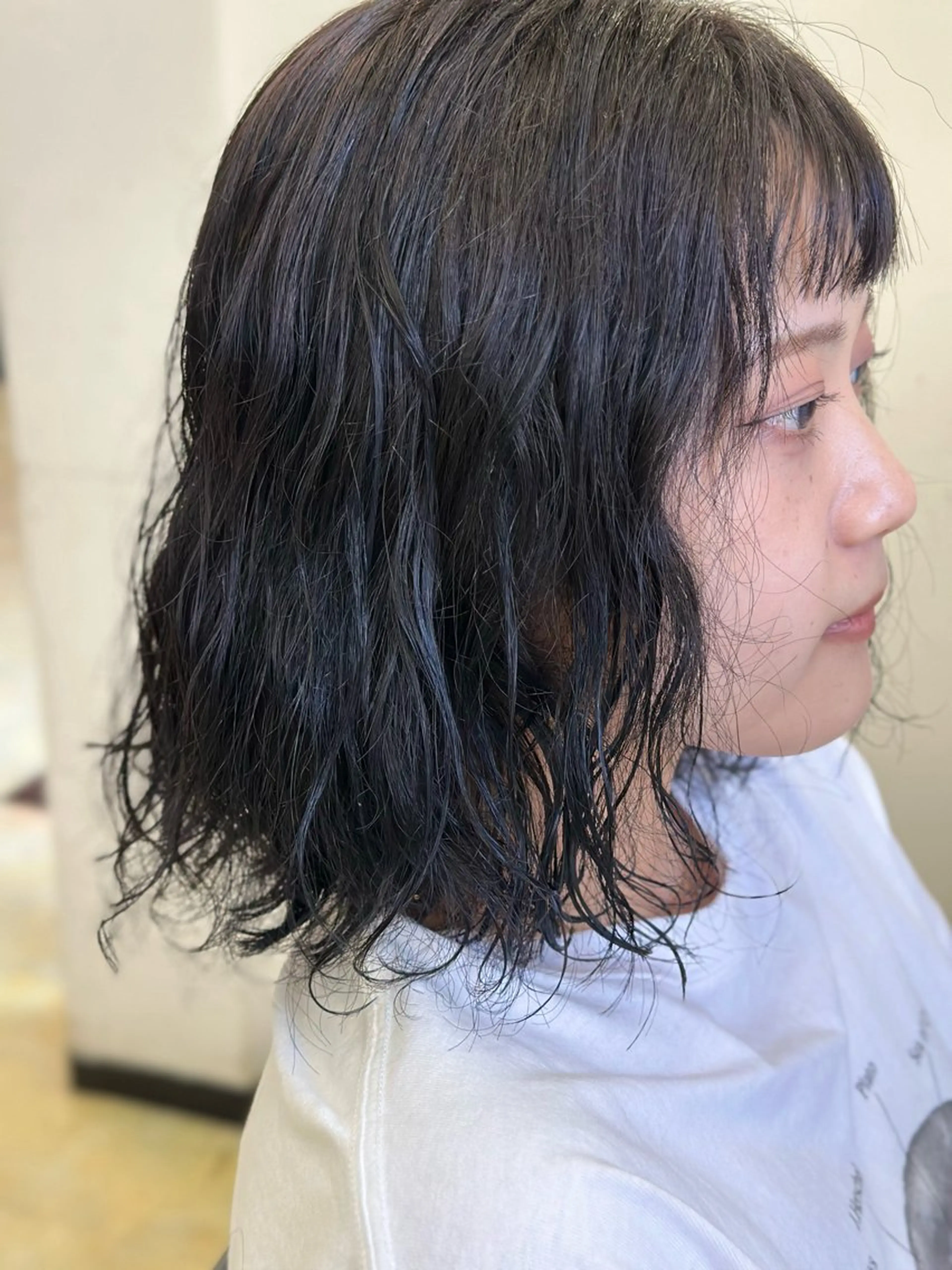 ミディアム パーマ ミディアムパーマ ボブ ✨透明感カラー✨ 縮毛矯正🌟石川菜摘のヘアスタイル