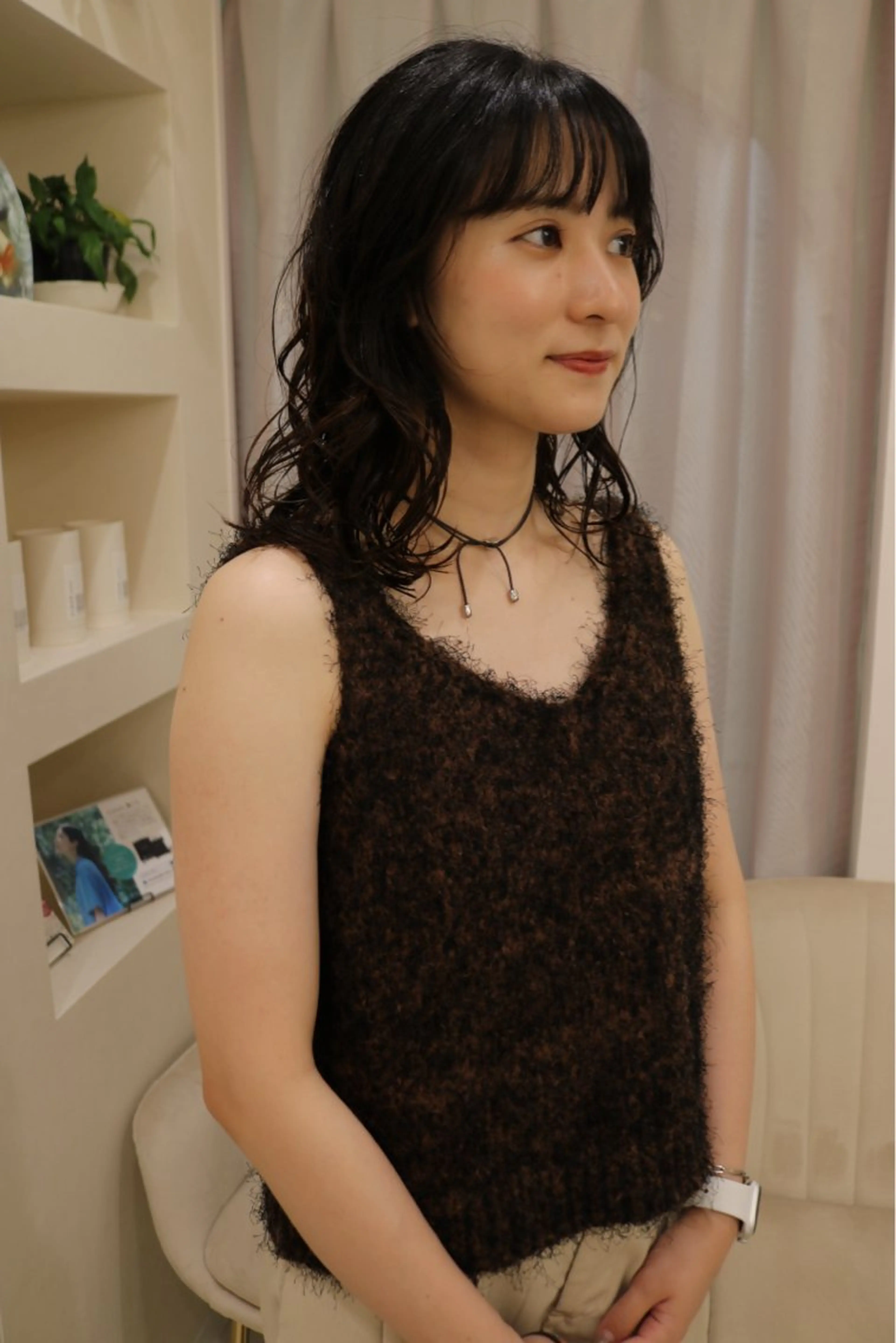 ミディアム パーマ カット パーマ トリートメント 松村 澪里のヘアスタイル