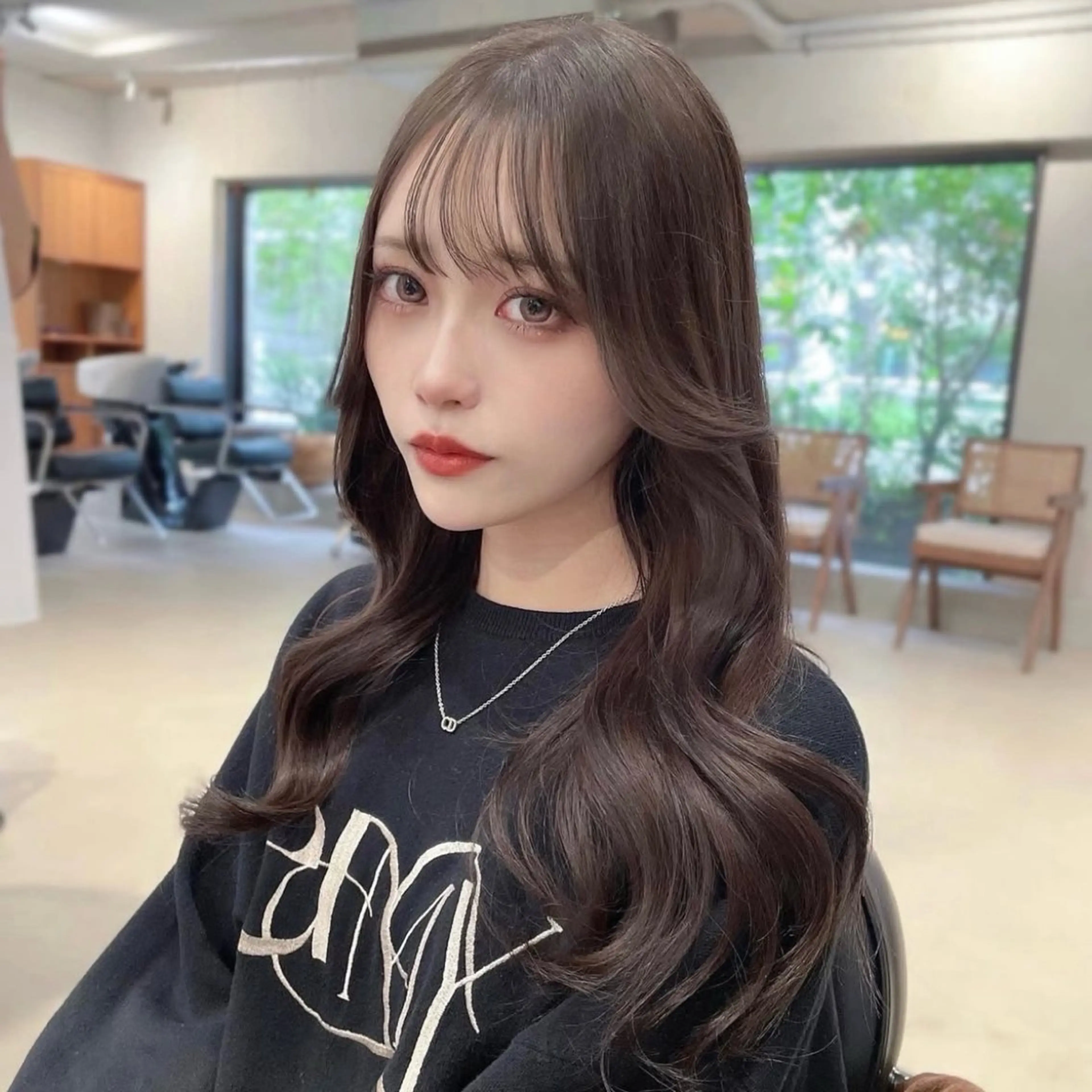 ロング カラー グレージュ ラベンダーカラー ラベンダーグレージュ ラベンダーグレー 韓国風ヘア モテ韓国ヘア/ レイヤー🤍RIKAのヘアスタイル