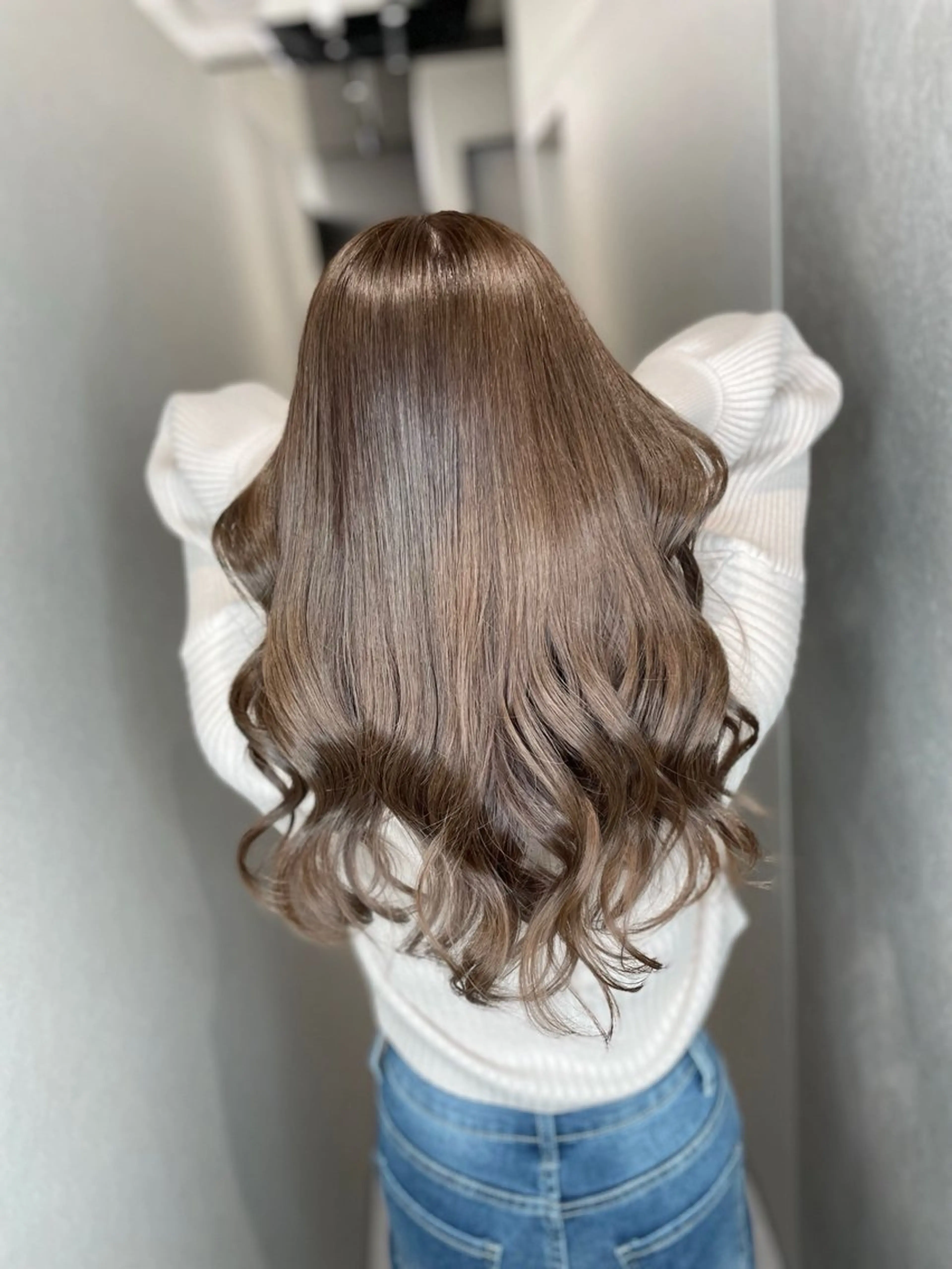 セミロング カラー ブリーチ 透明感カラー デート ヘアカラー トリートメント 今井 勝也のヘアスタイル