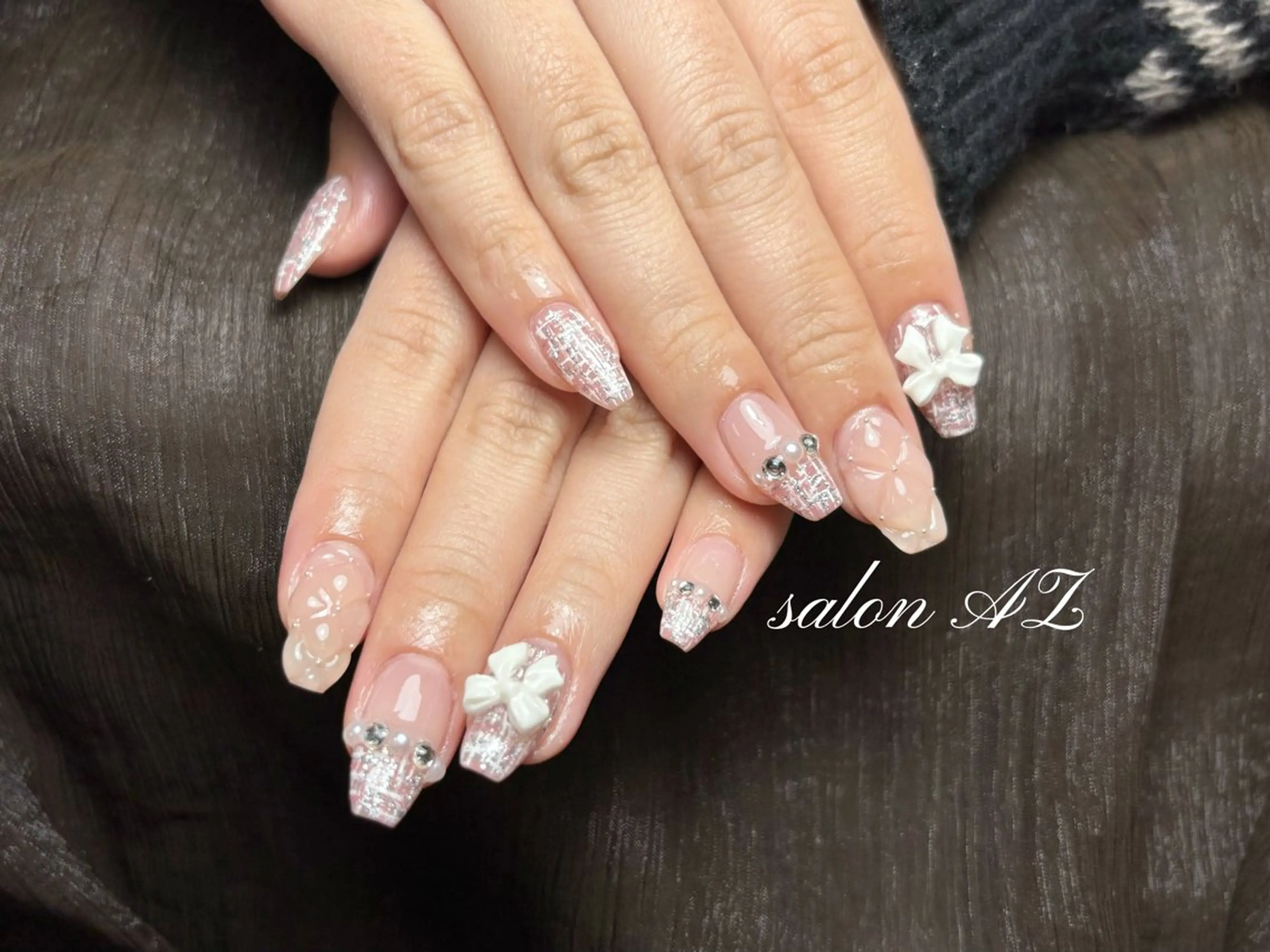 ネイル 長さ出し フットネイル フレンチネイル マグネットネイル ニュアンスネイル ハンドネイル salon AZのネイルデザイン