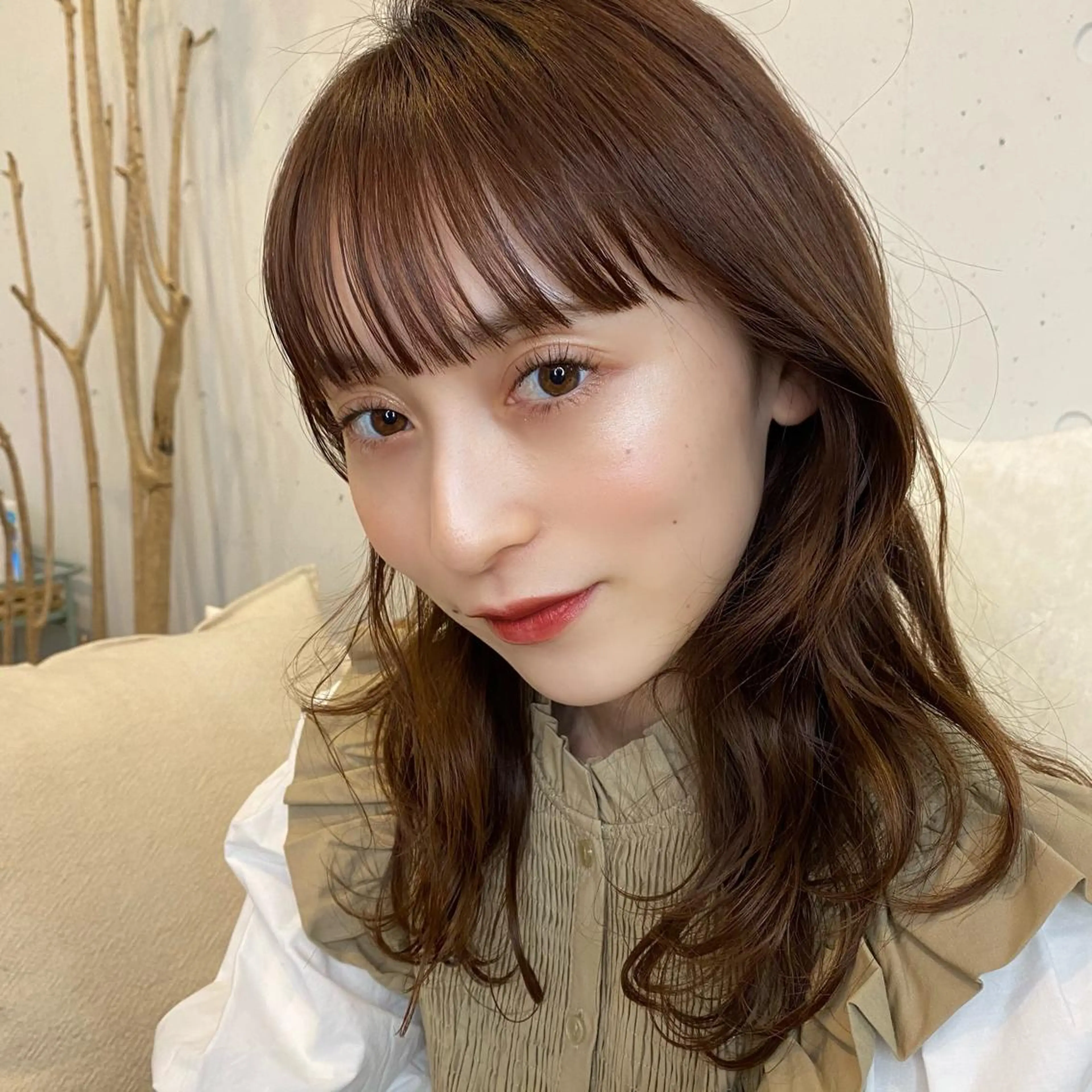 セミロング カラー 🪭risa 暖色/レイヤー🪭のヘアスタイル