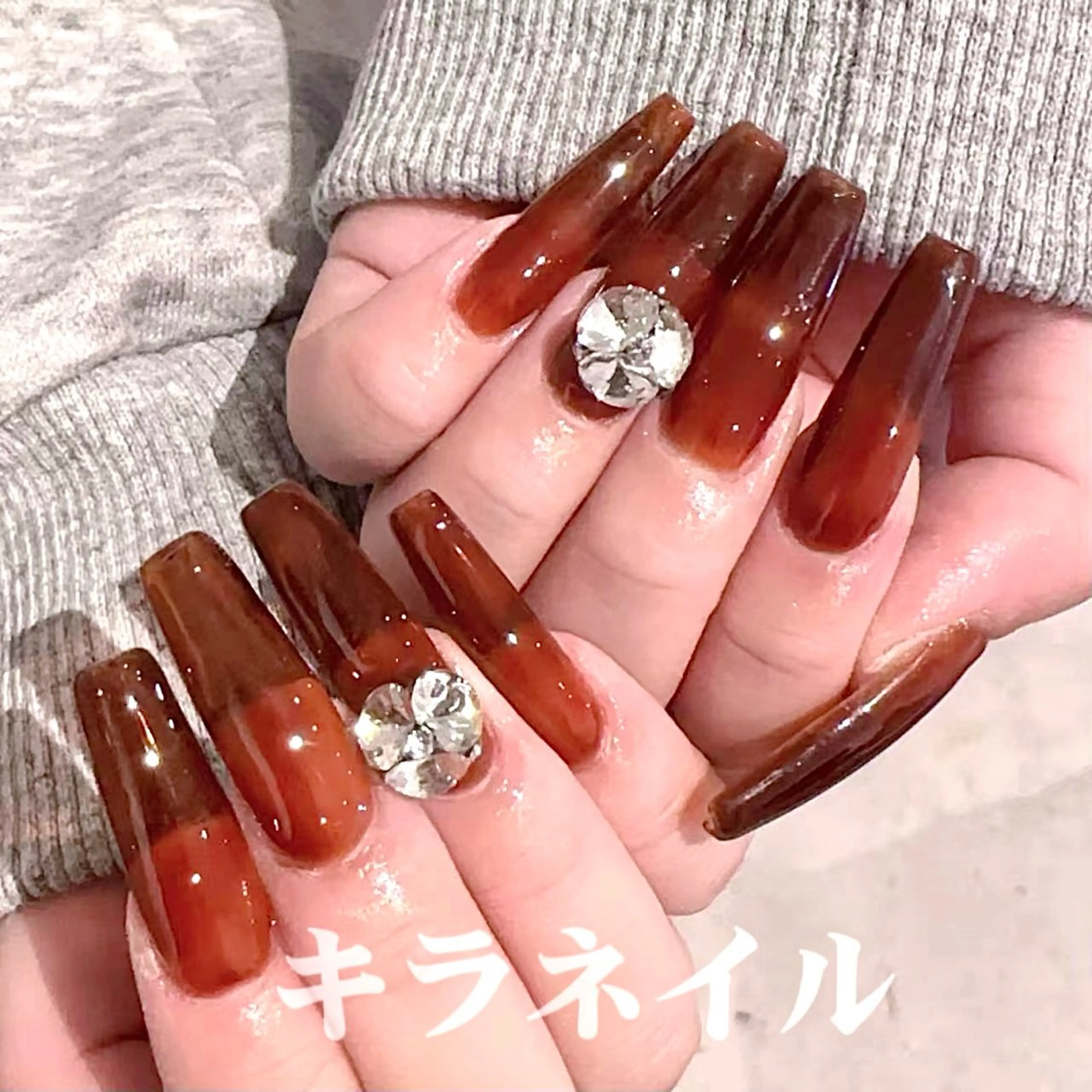 ネイル ハンドネイル 🎀kira 長さだし💗モチ最高のネイルデザイン