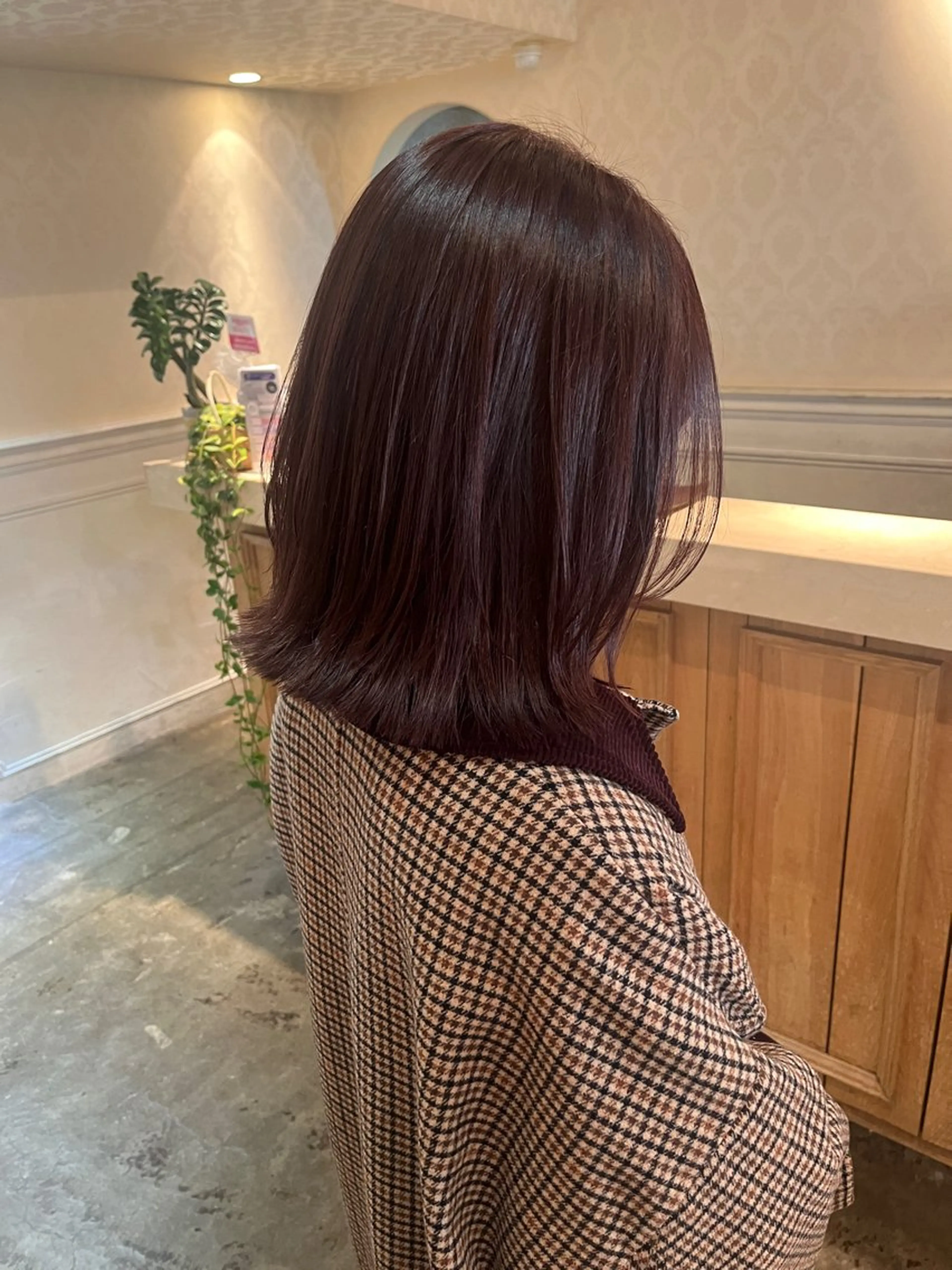 ミディアム ピンクブラウン くびれヘア 銀座🤍ボブ/ ミディアム/佐野夢美のヘアスタイル