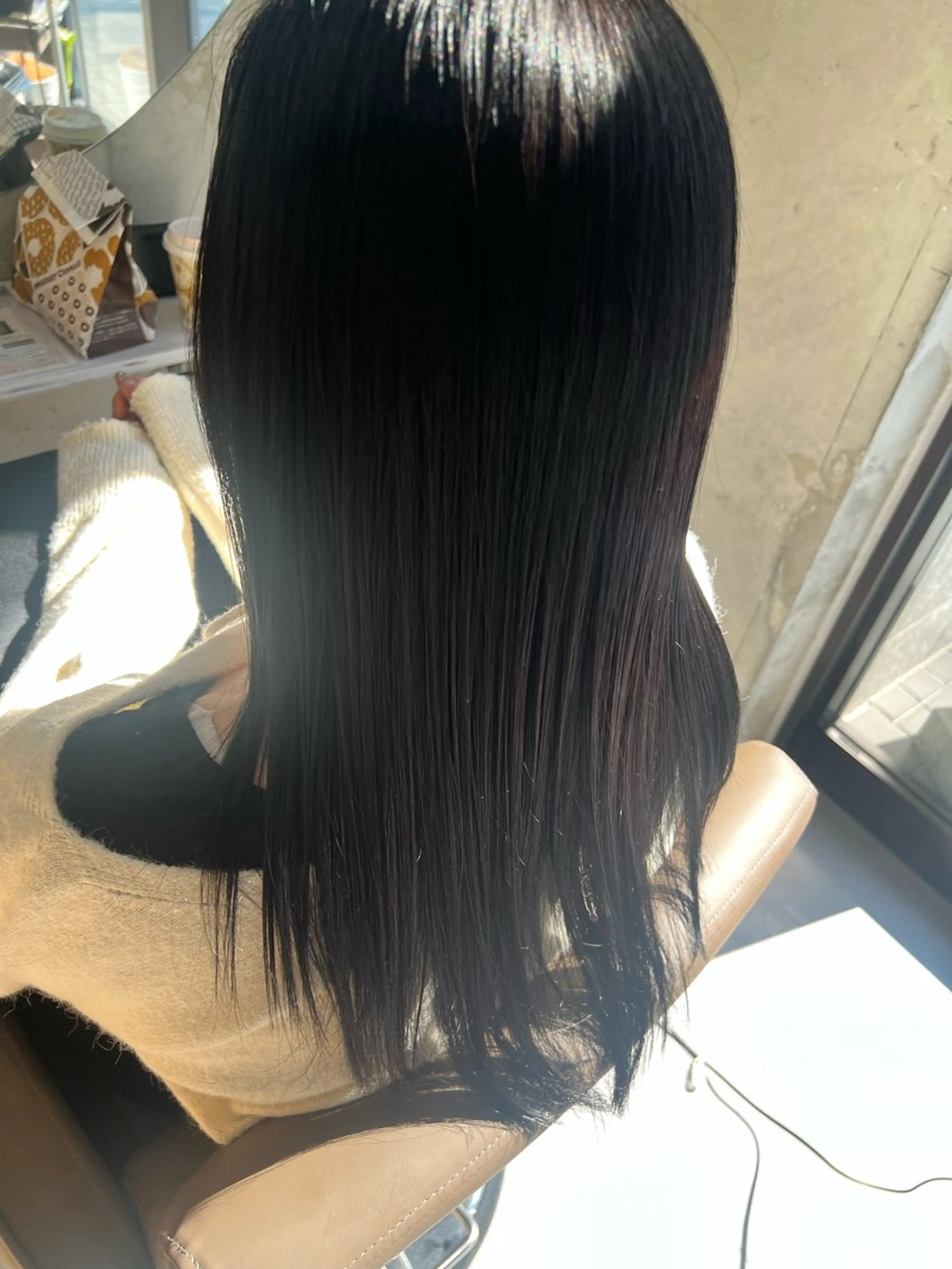 セミロング カラー 黒髪 カット ヘアカラー 京橋/ 透明感カラー / 明音のヘアスタイル
