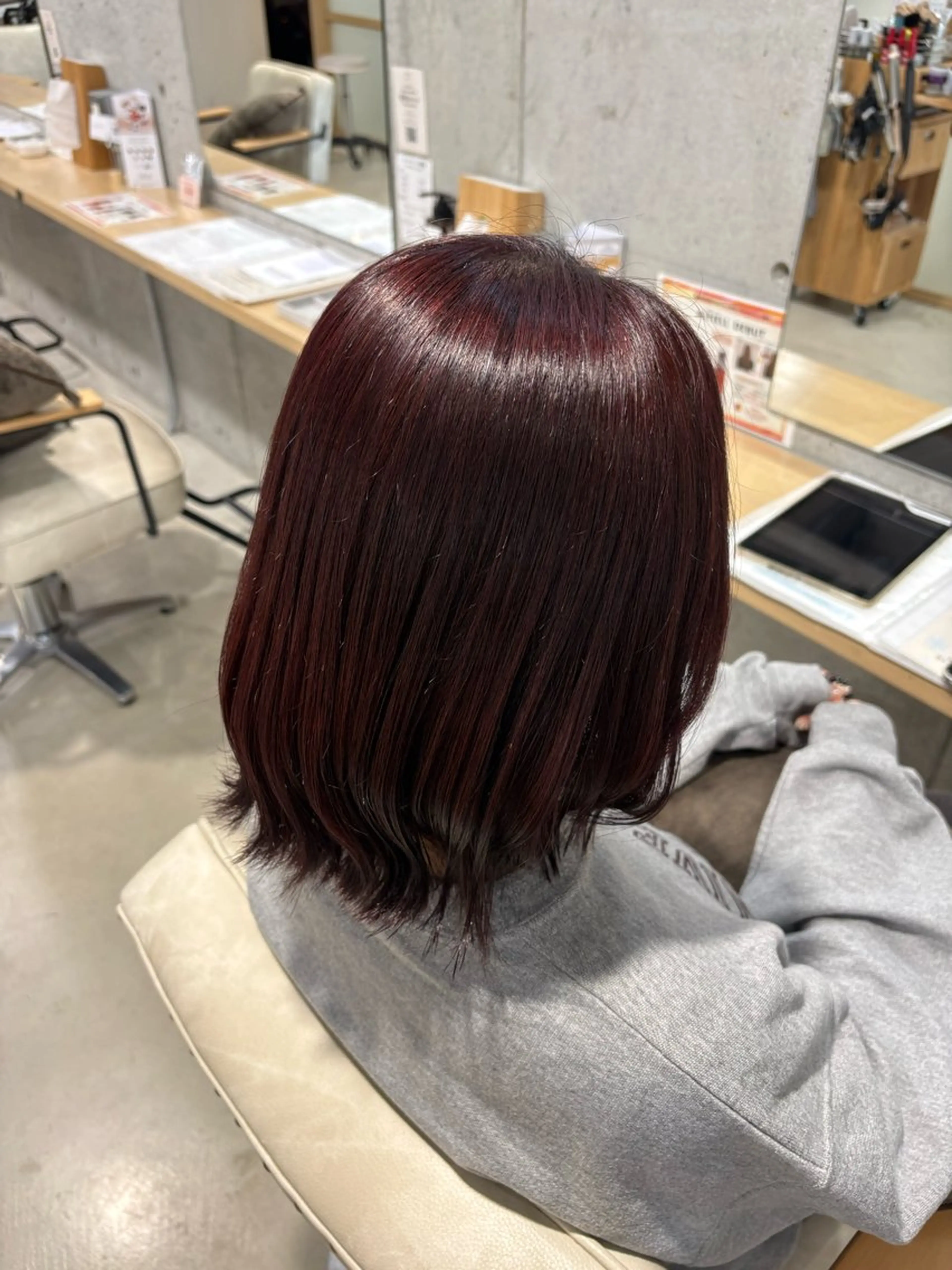 ミディアム ヘアカラー さくらこ/オリーブ カラー/カラーモデルのヘアスタイル