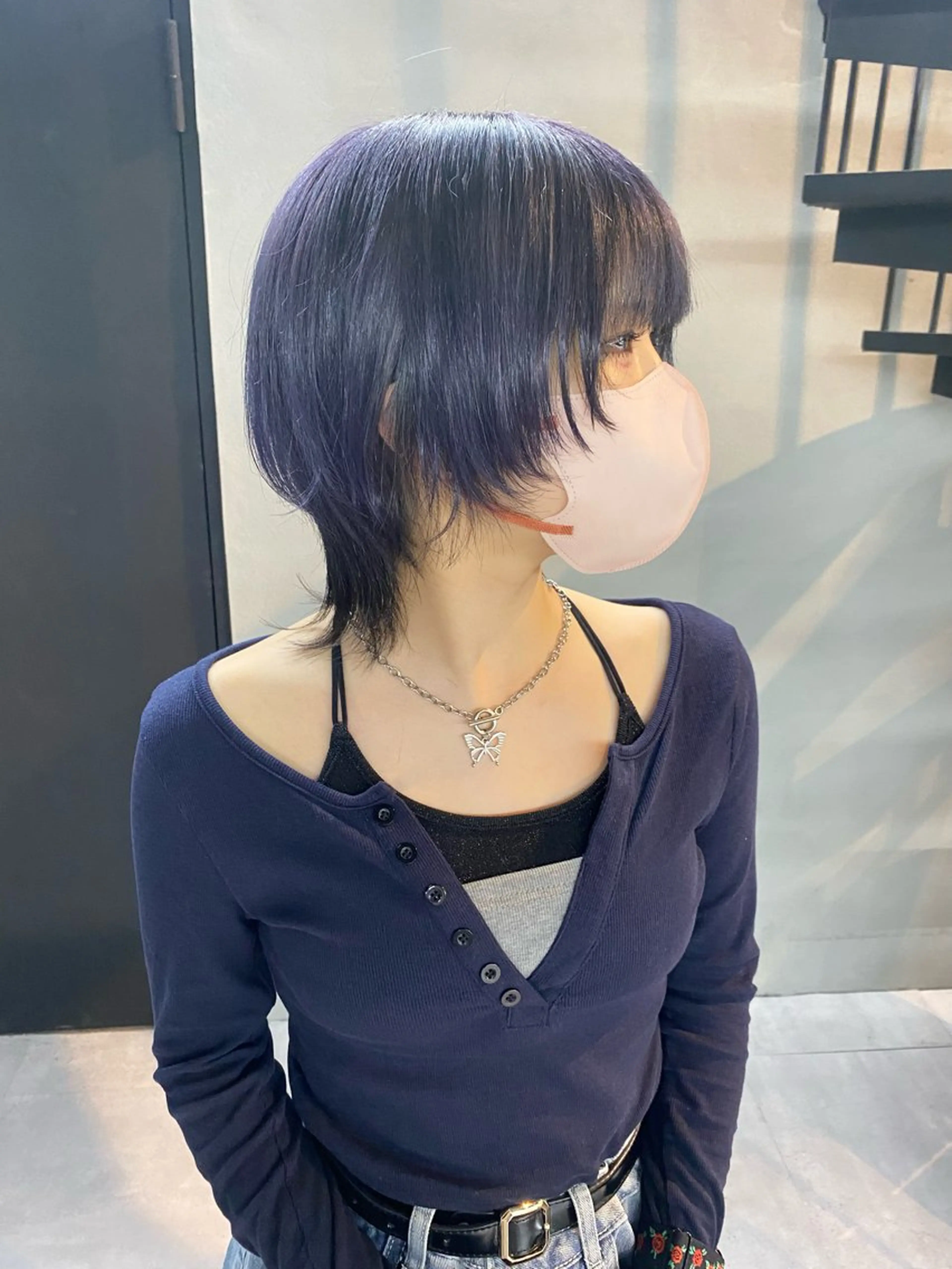 ショート カラー ブリーチ デザインカラー グレージュ インナーカラー ラベンダーカラー 柏 デザインカラー/ レイヤー🐣シオリのヘアスタイル