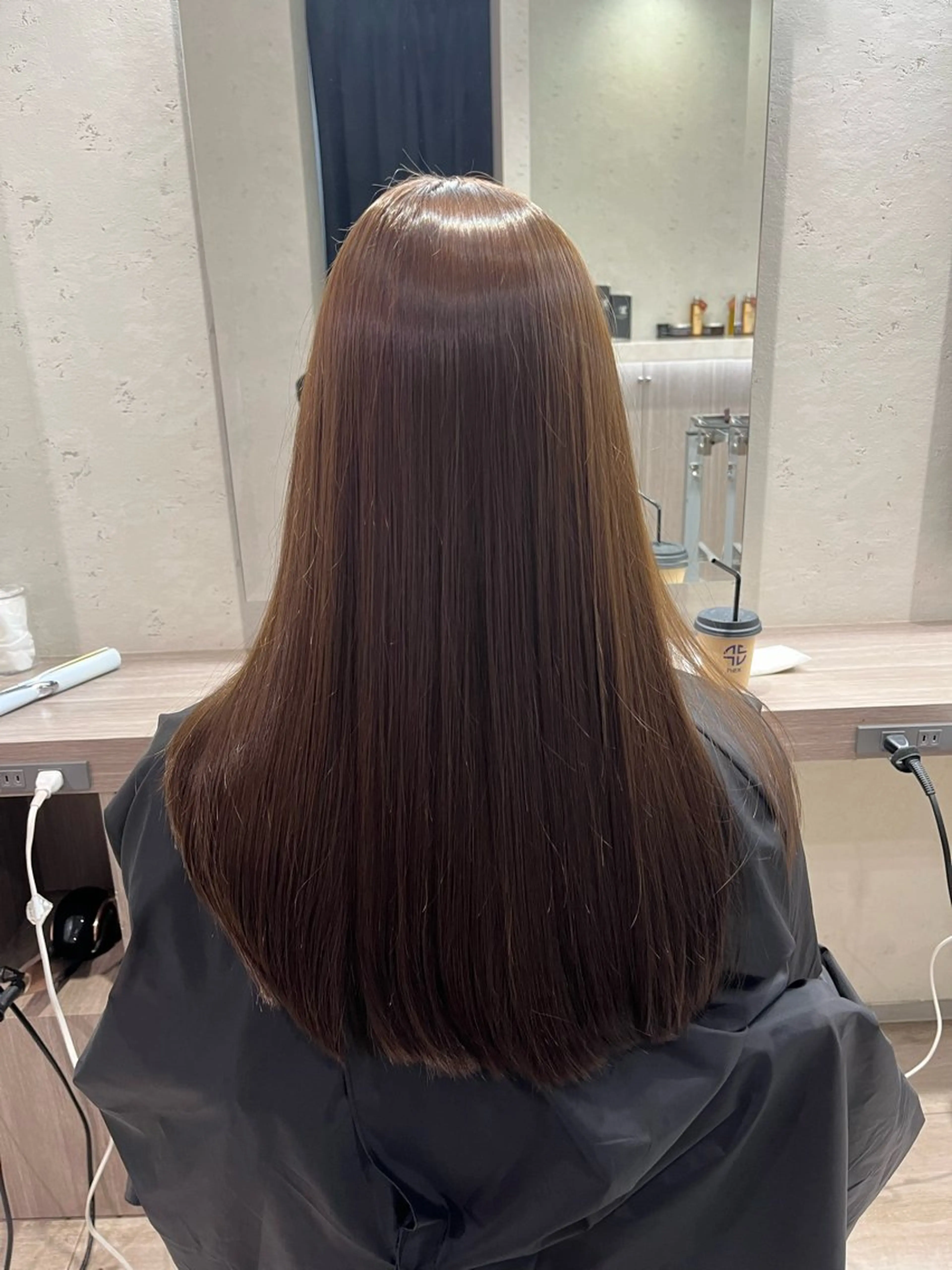 セミロング カラー 縮毛矯正 特化生田のヘアスタイル