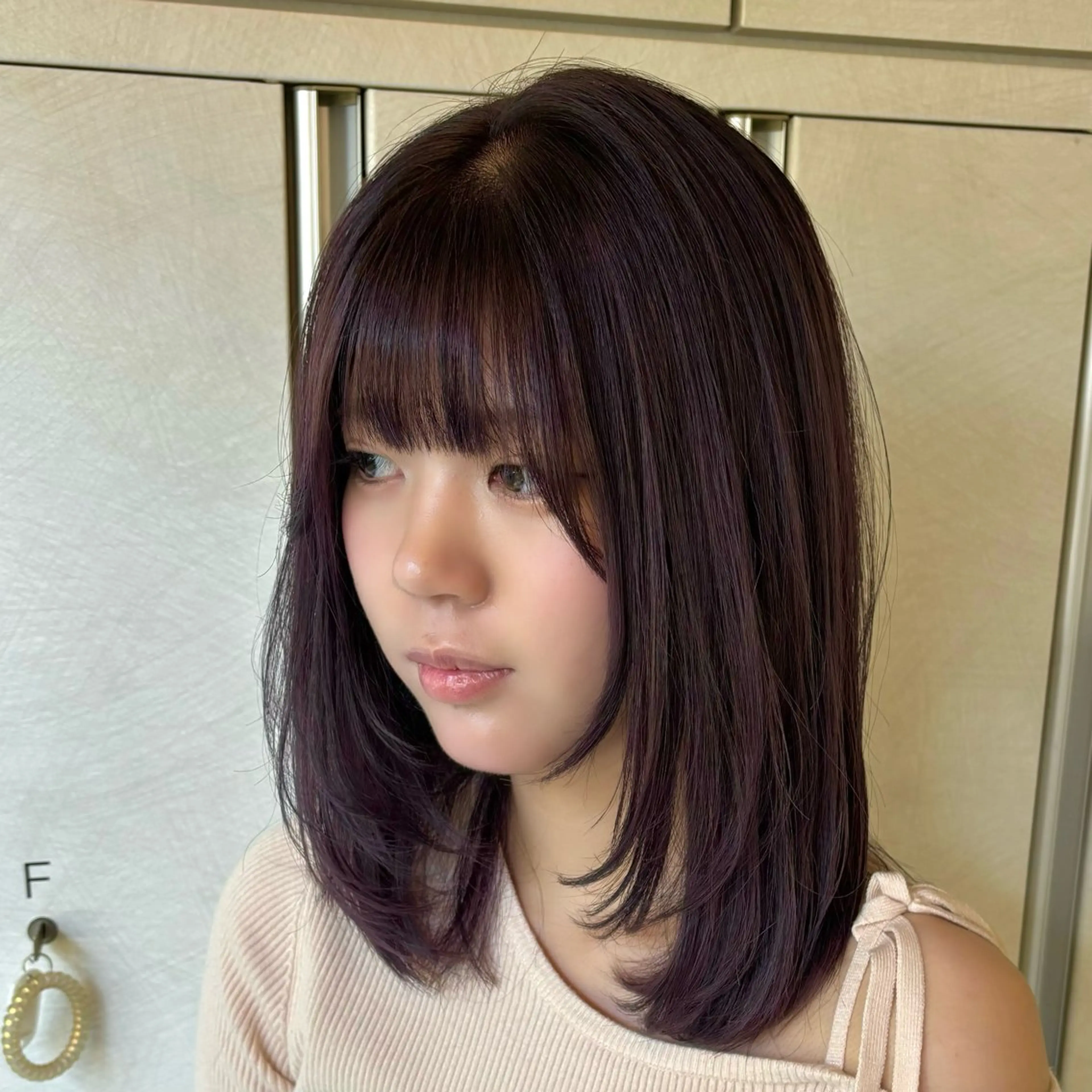 ミディアム 顔周りカット カット ヘアカラー 🎼レイヤー/透明感 カラー/nene♬のヘアスタイル