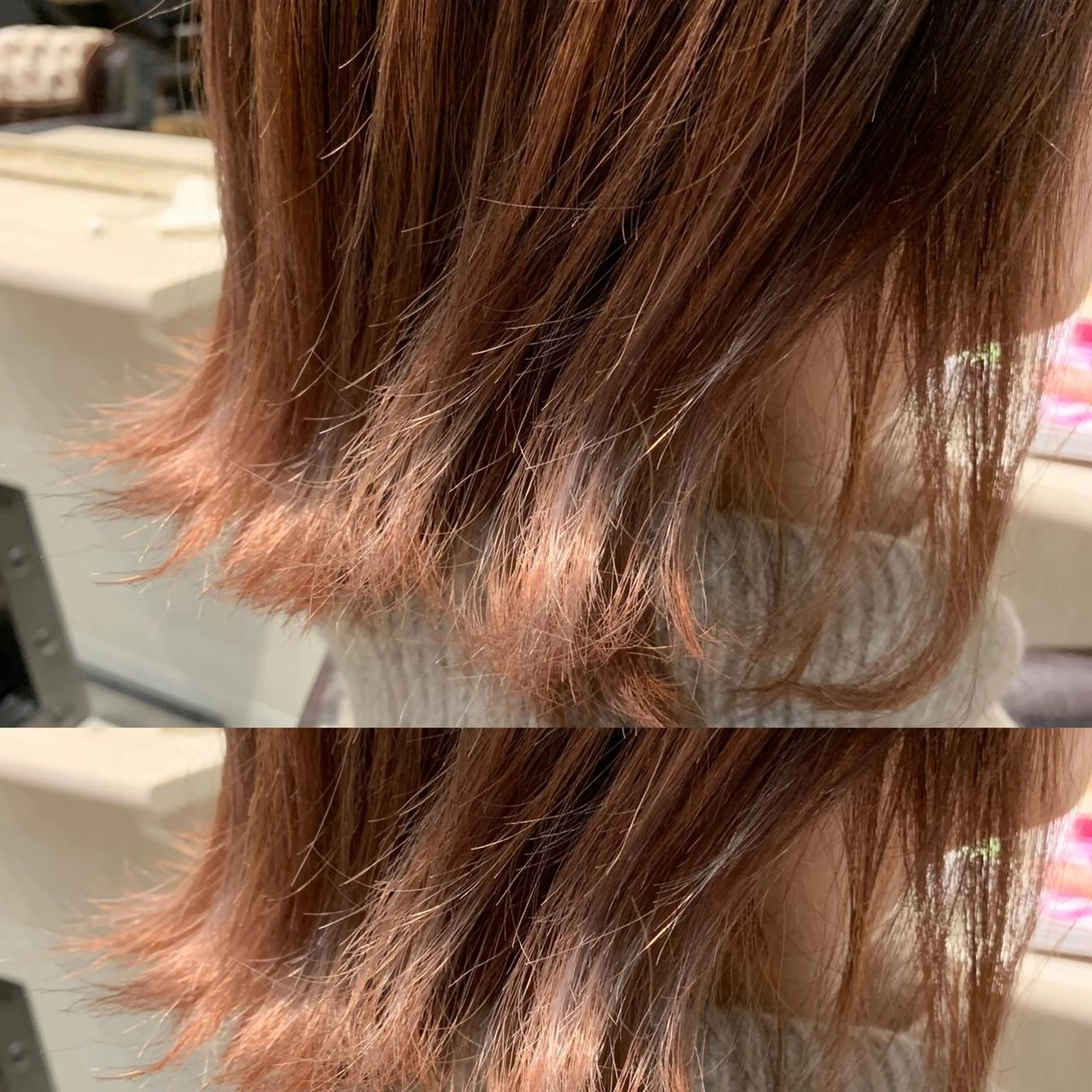 ミディアム カラー オレンジ ヘアカラー トリートメント LUXBE LUCEのヘアスタイル