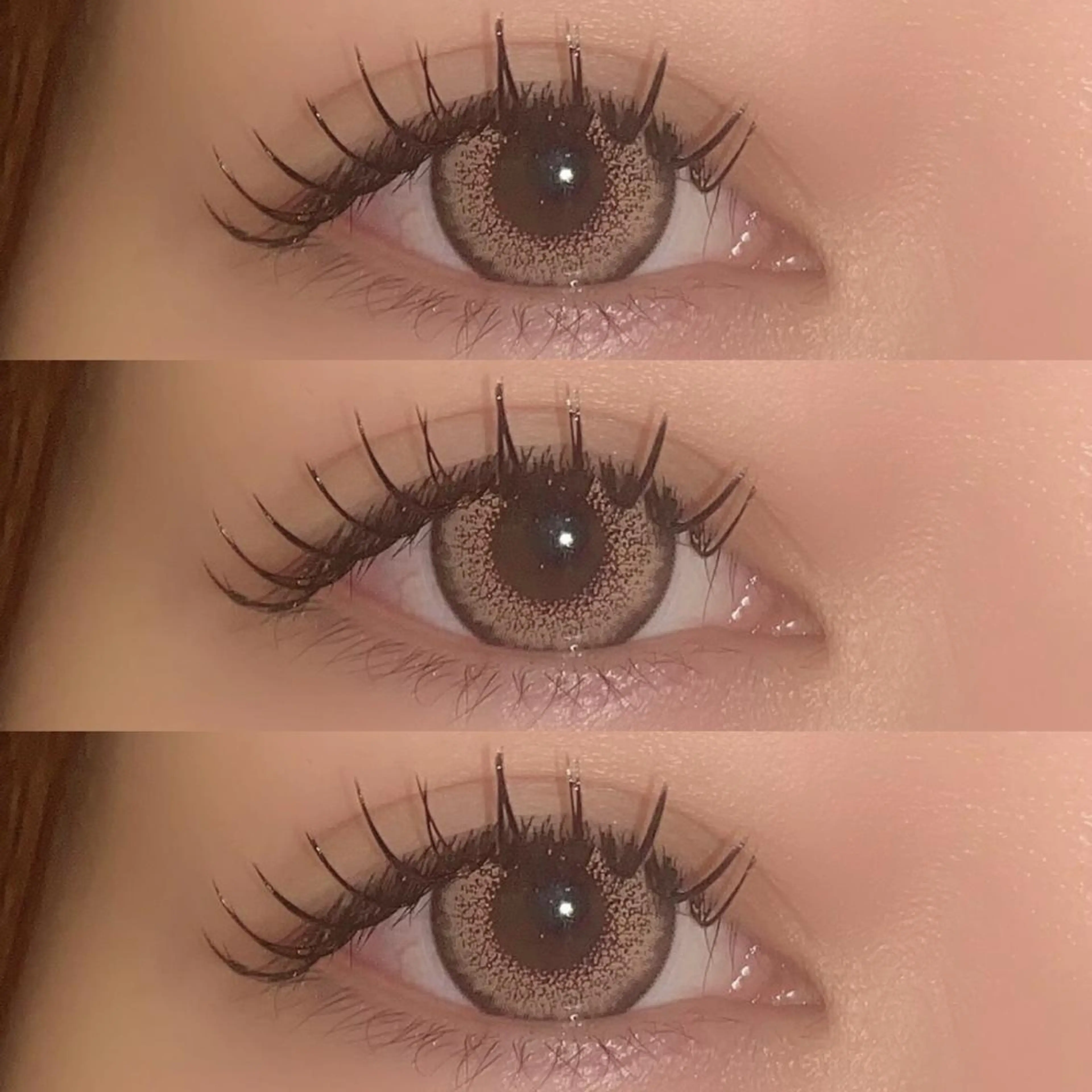 マツエク・マツパ 束感まつ毛 フラットラッシュ 韓国風マツエク パリジェンヌラッシュリフト ボリュームラッシュ 肌に馴染むハイトーン /ミルクティーカラーのヘアスタイル