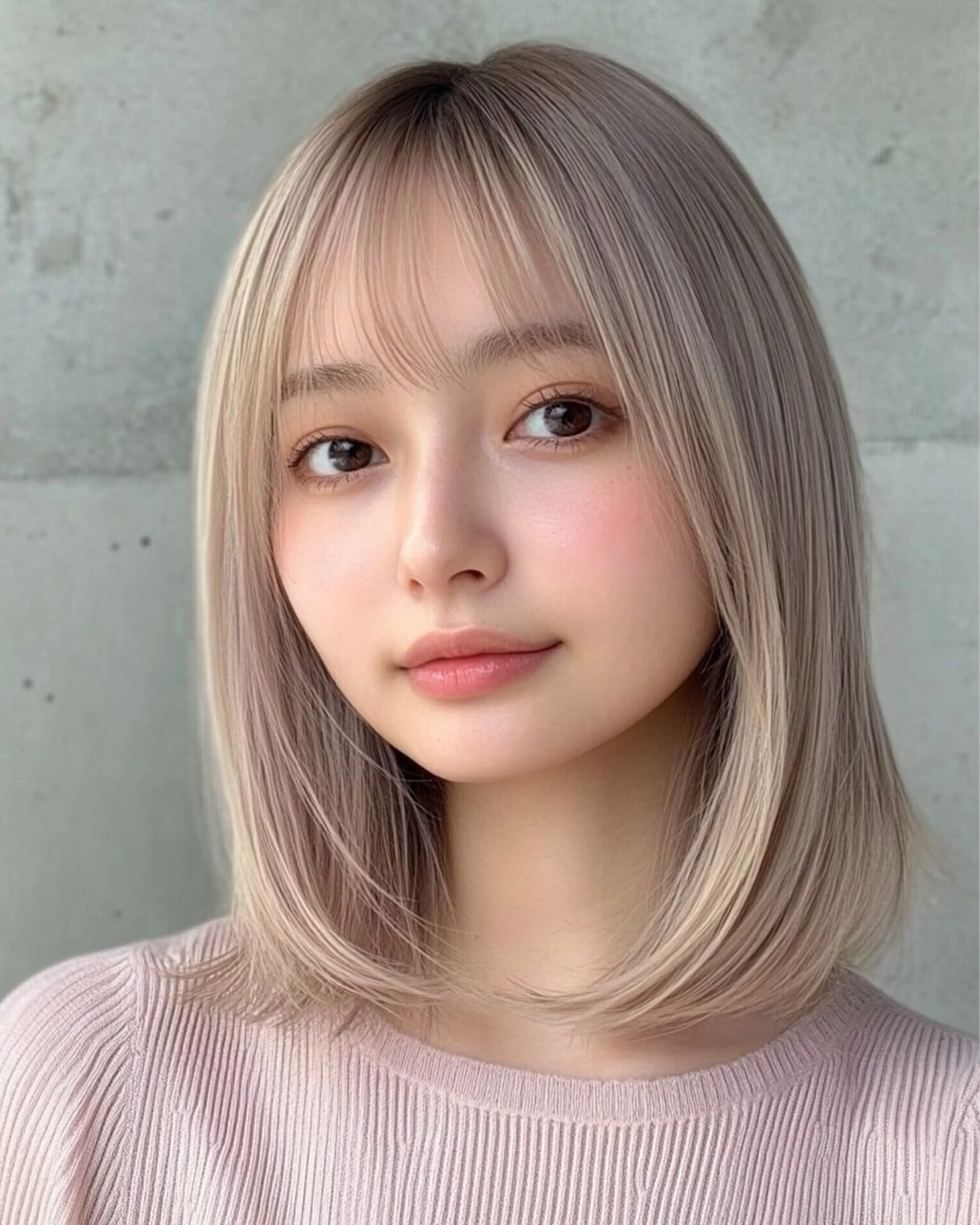 ミディアム カラー カット ヘアカラー トリートメント レイヤー×顔周 り×髪質改善/MIUのヘアスタイル